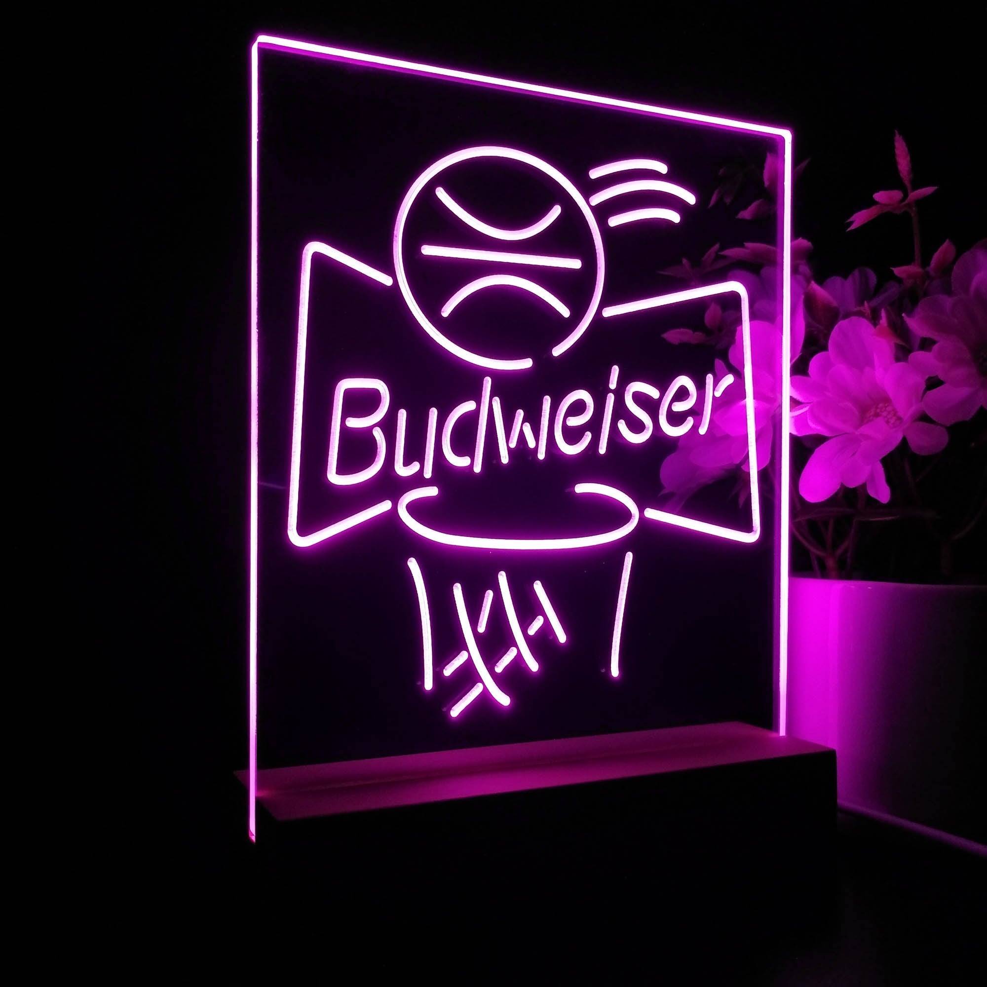 Budweiser Basketball Net Night Light Neon Pub Bar Lamp