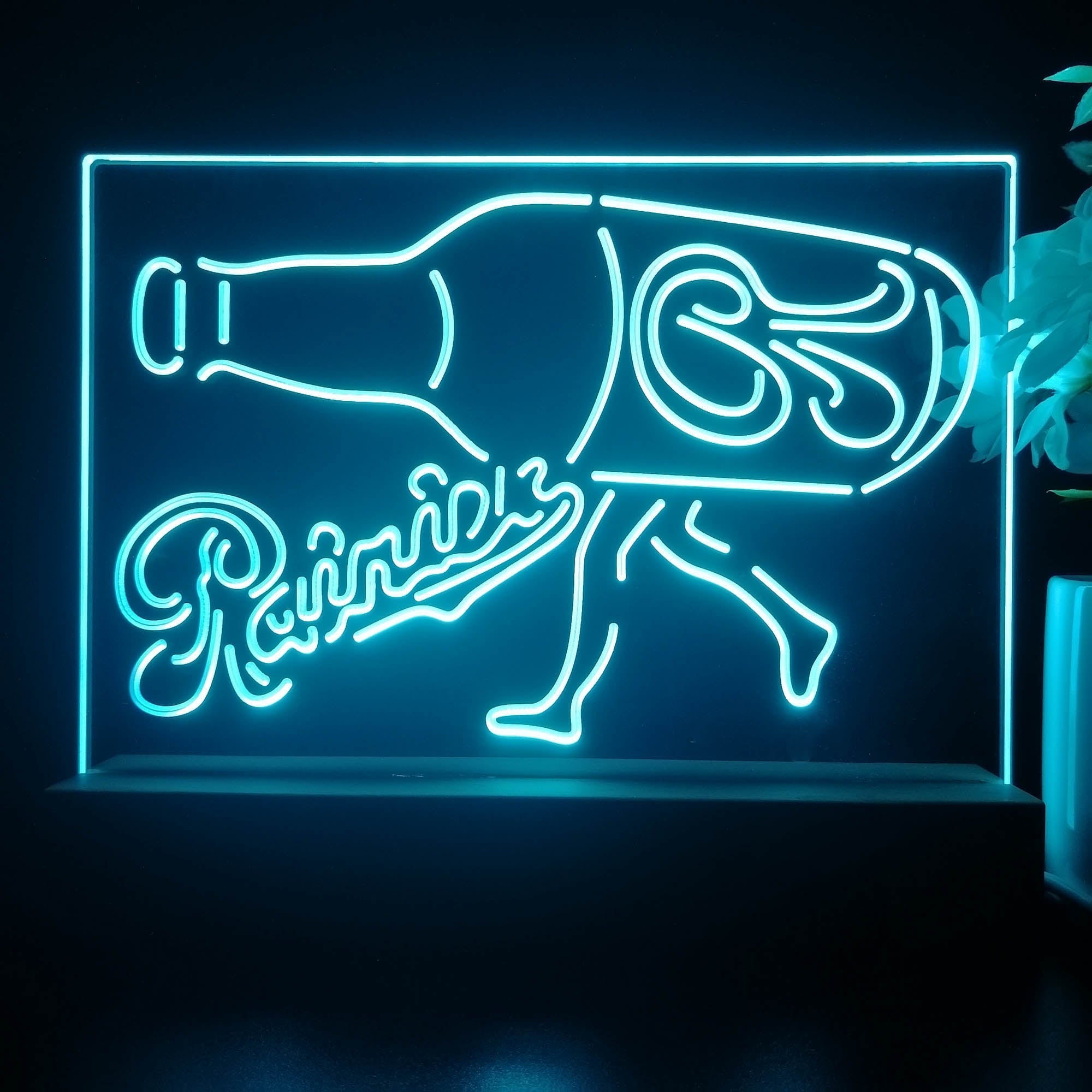 Rainier Walking Bottle Neon Sign Pub Bar Lamp