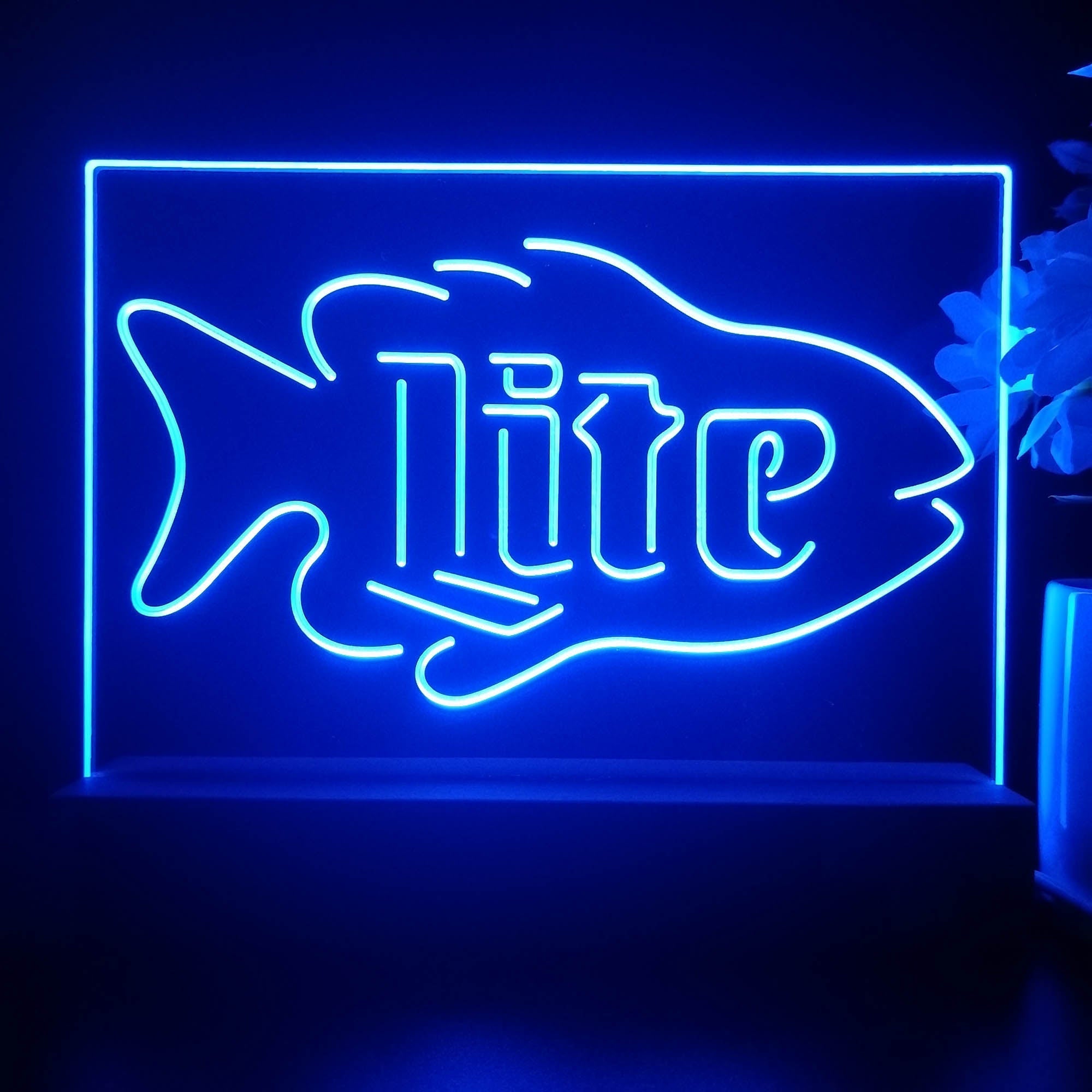 Miller Lite Salmon Fish Neon Sign Pub Bar Lamp