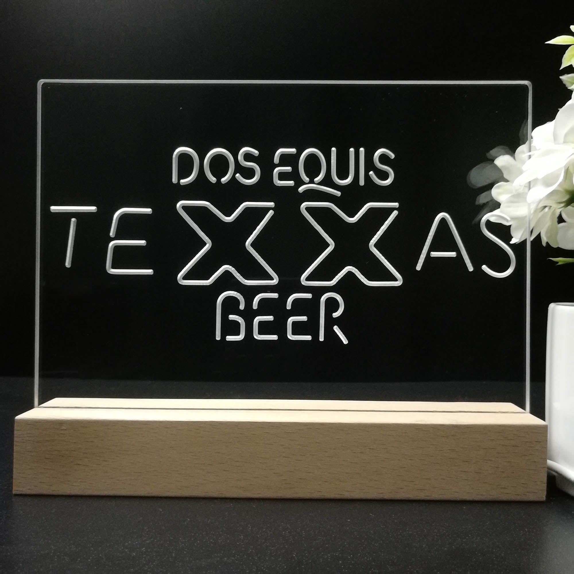 Texas Dos Equis Beer Neon Sign Pub Bar Lamp