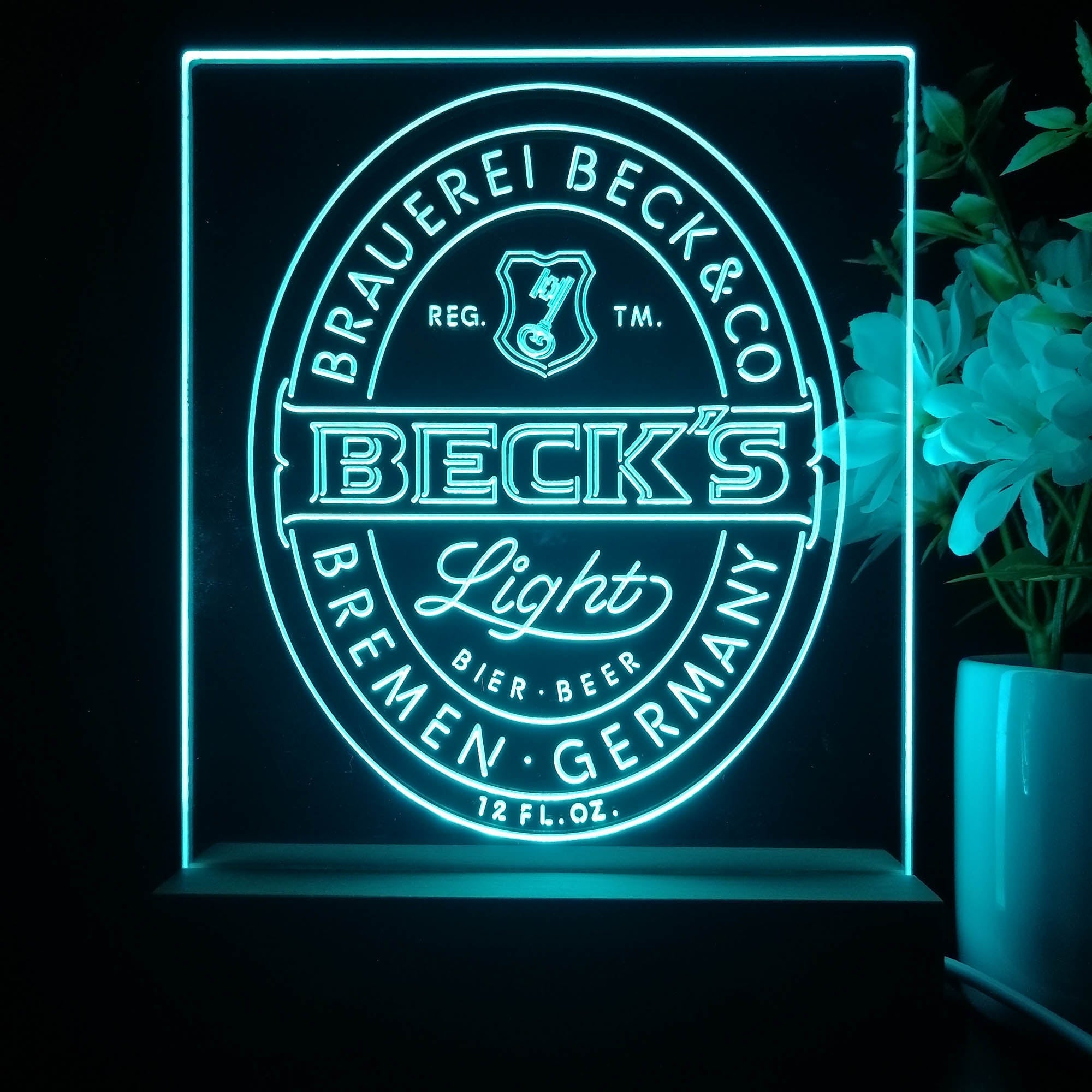 Beck's Light Beer Germany Night Light Neon Pub Bar Lamp
