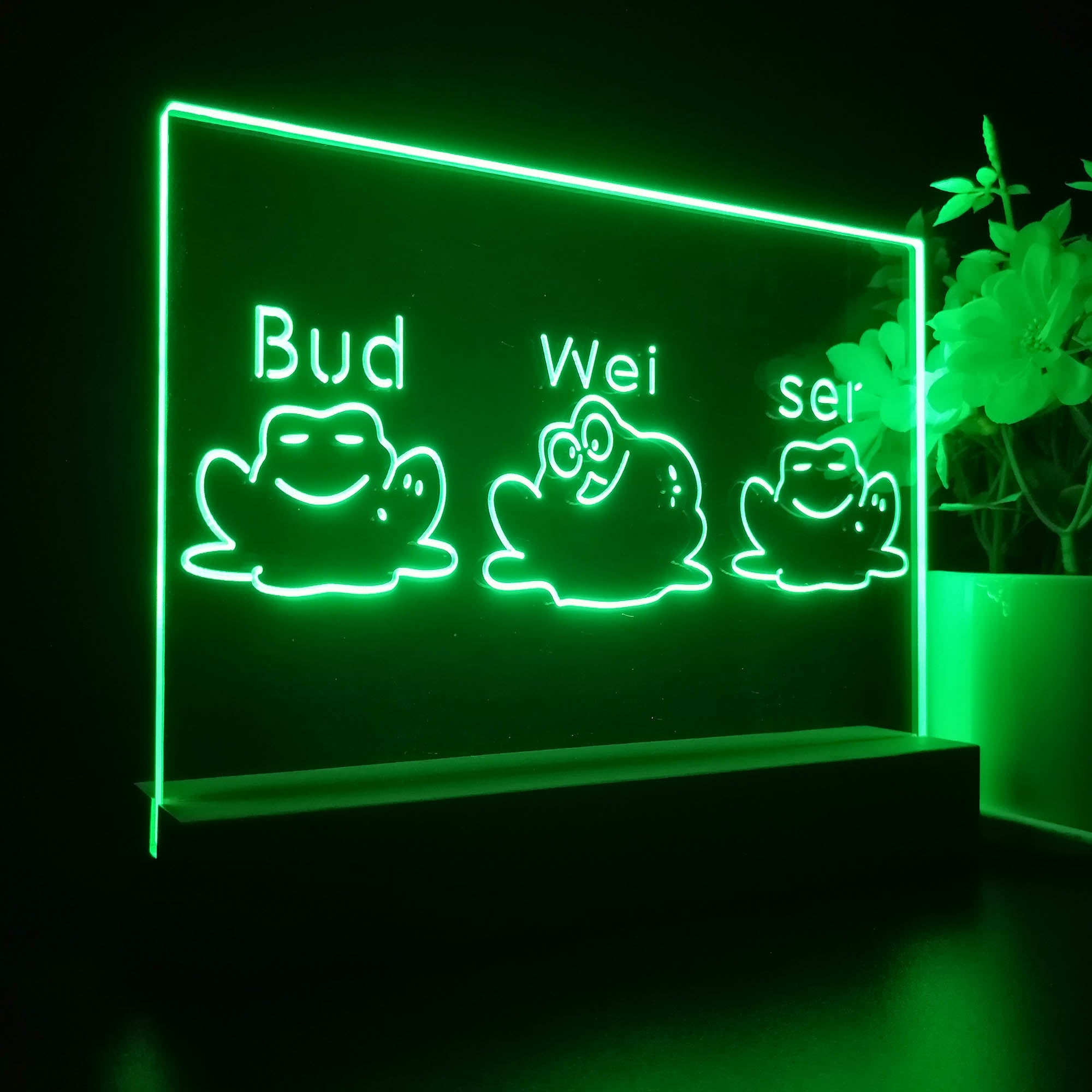 Budweiser Frogs Singing Neon Sign Pub Bar Lamp