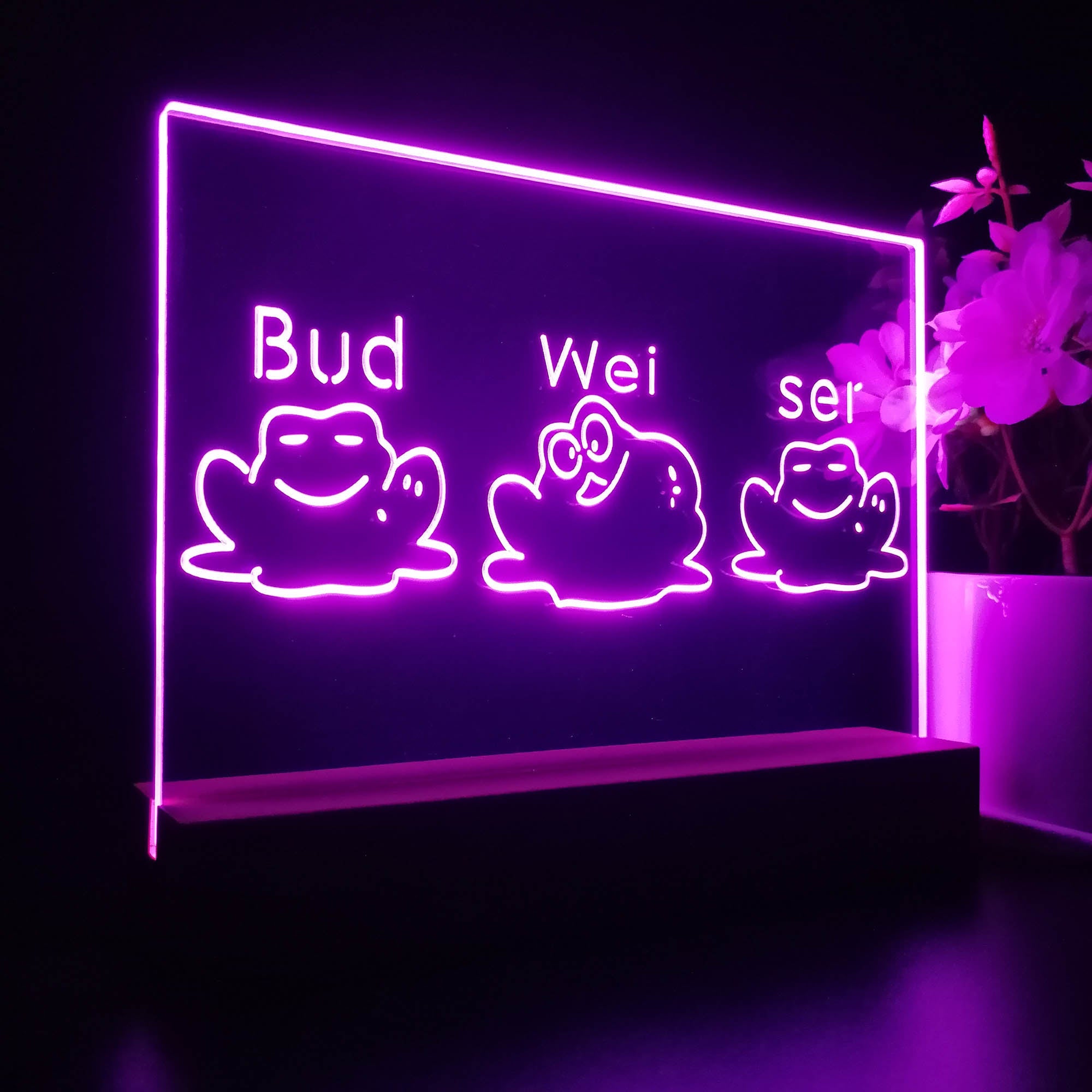 Budweiser Frogs Singing Neon Sign Pub Bar Lamp