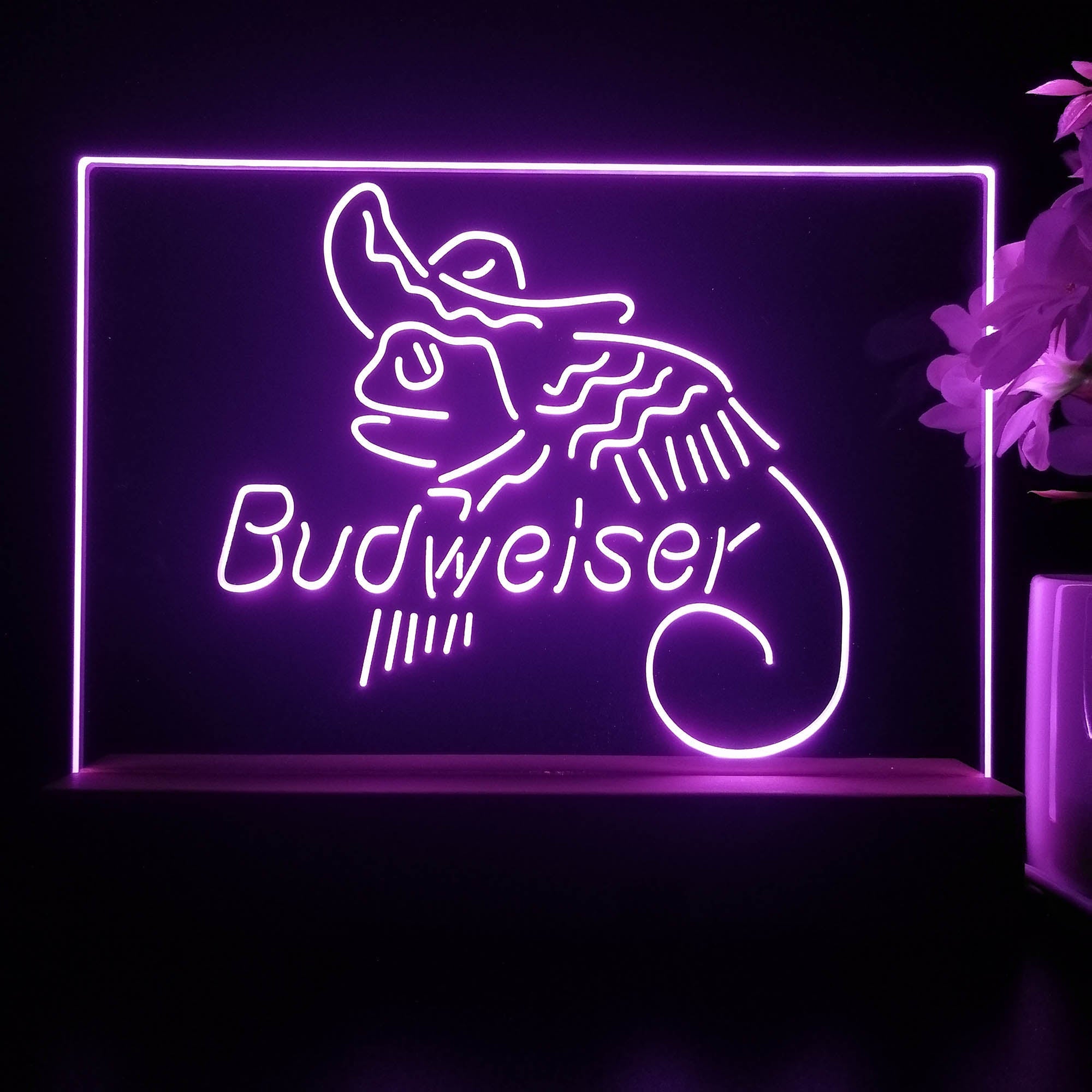 Budweiser Lizard Cowboys Mexico Neon Sign Pub Bar Lamp