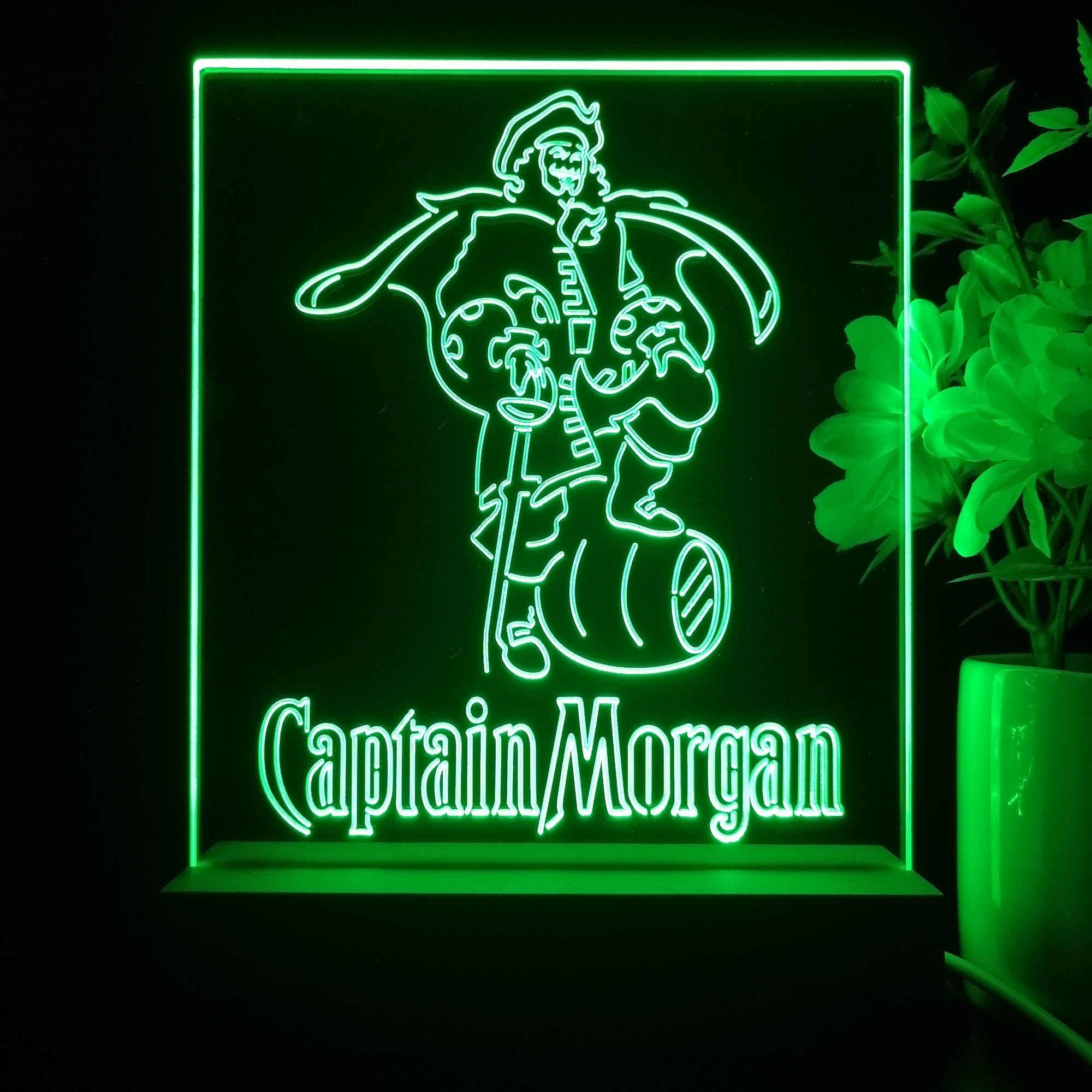 Captain Morgan Rum Live Like the Captain Night Light Neon Pub Bar Lamp