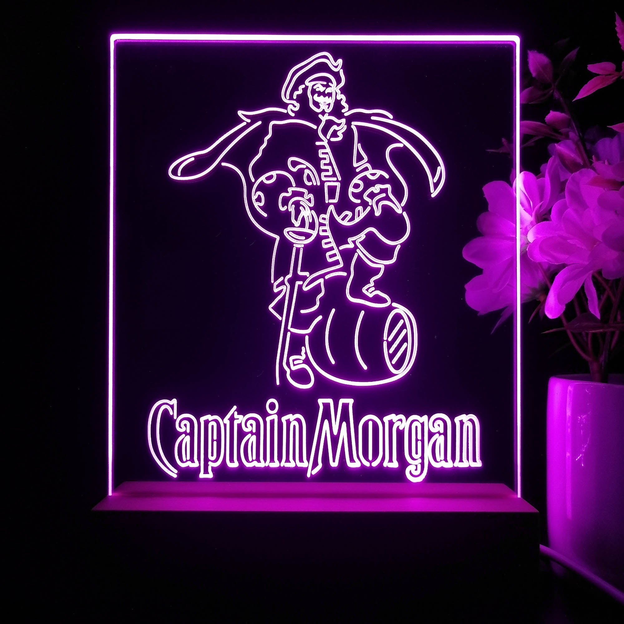 Captain Morgan Rum Live Like the Captain Night Light Neon Pub Bar Lamp