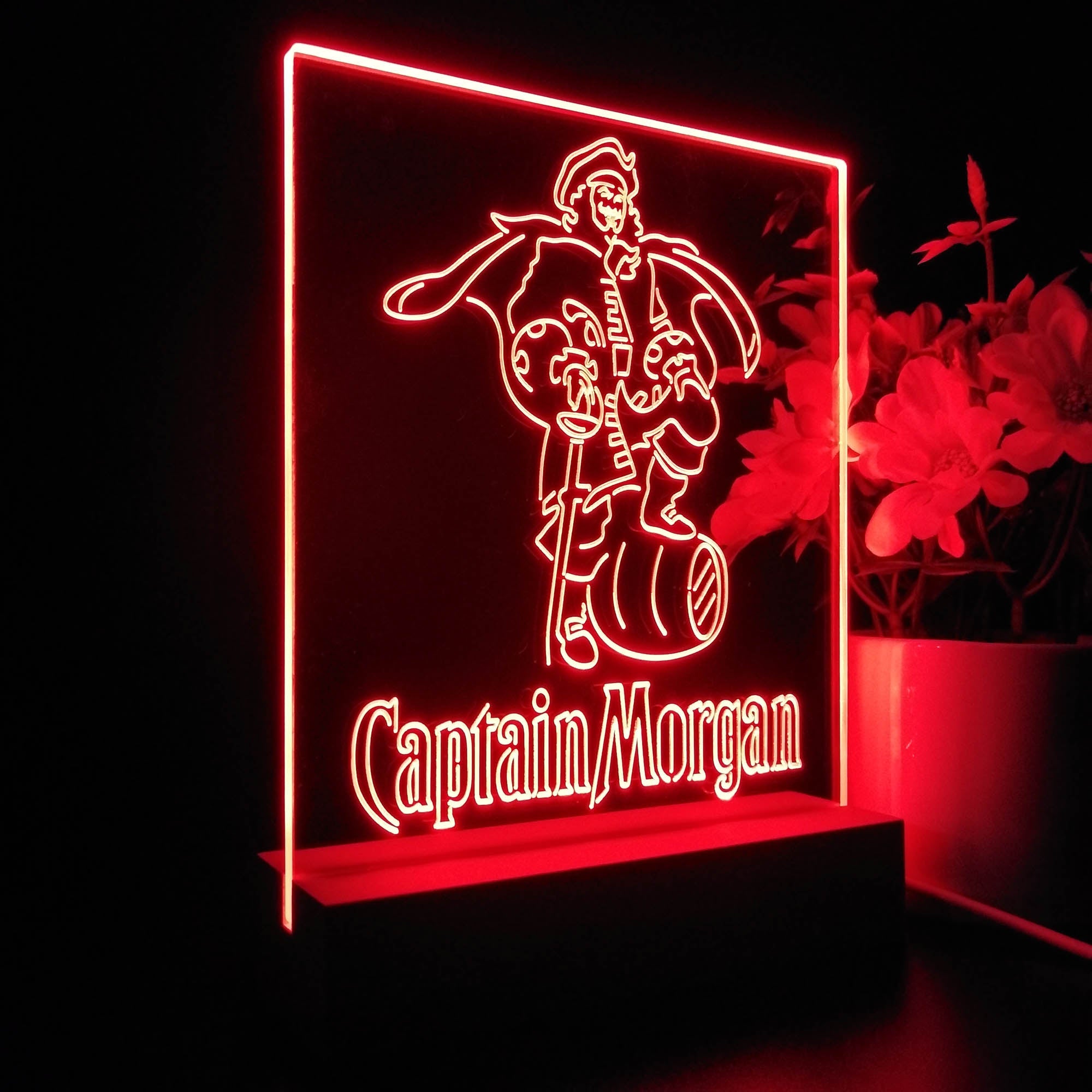 Captain Morgan Rum Live Like the Captain Night Light Neon Pub Bar Lamp