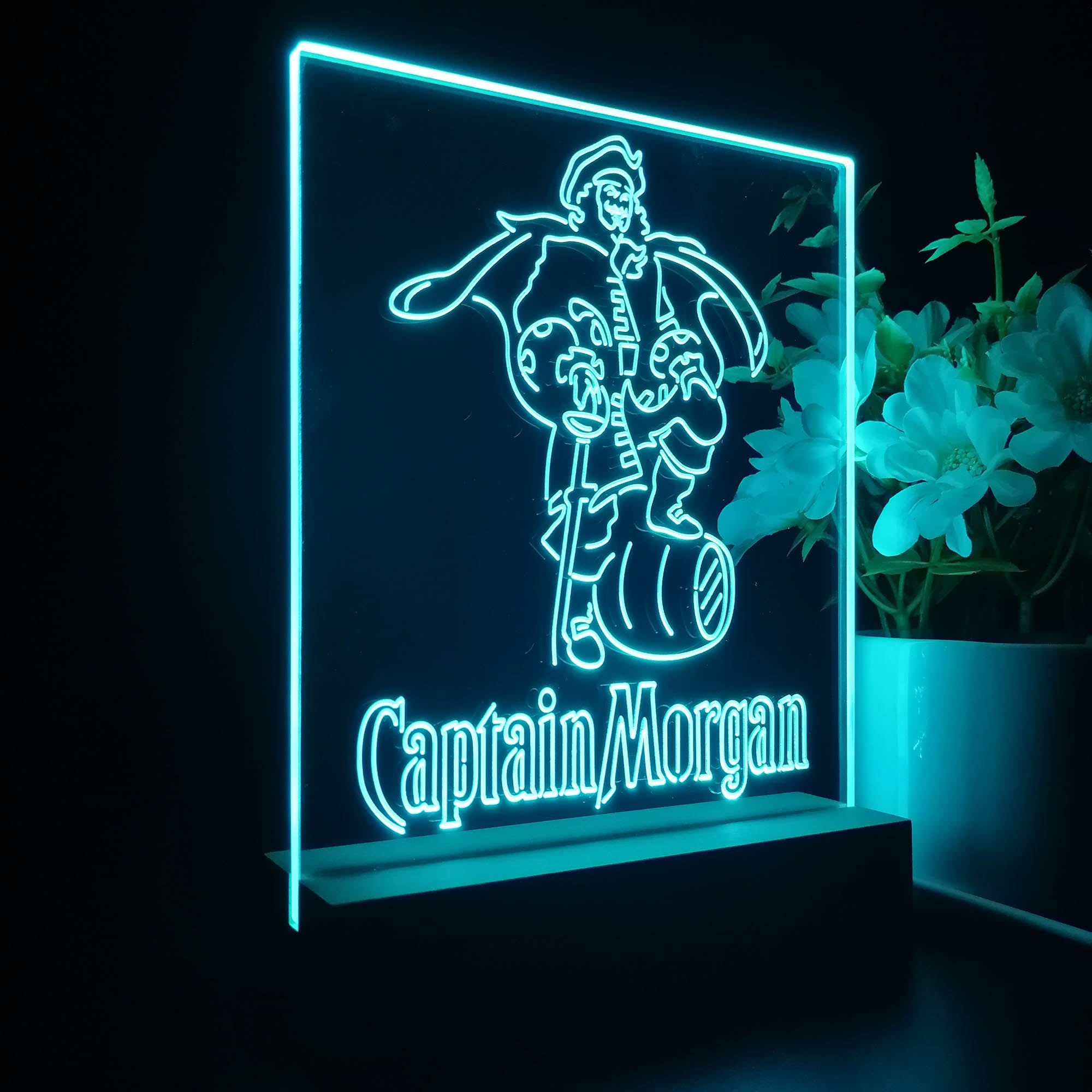 Captain Morgan Rum Live Like the Captain Night Light Neon Pub Bar Lamp