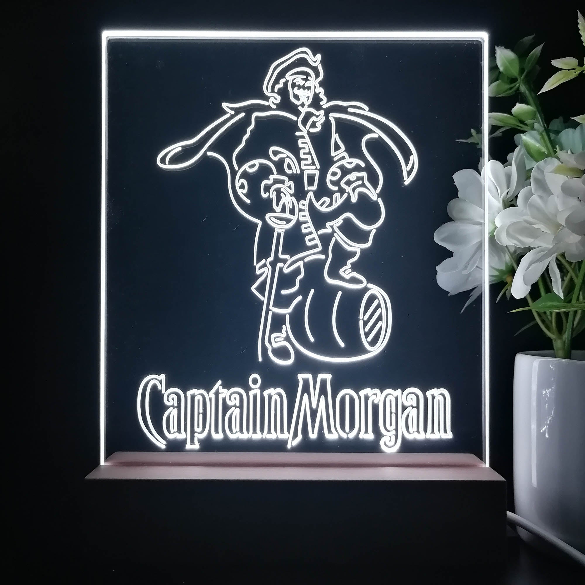 Captain Morgan Rum Live Like the Captain Night Light Neon Pub Bar Lamp