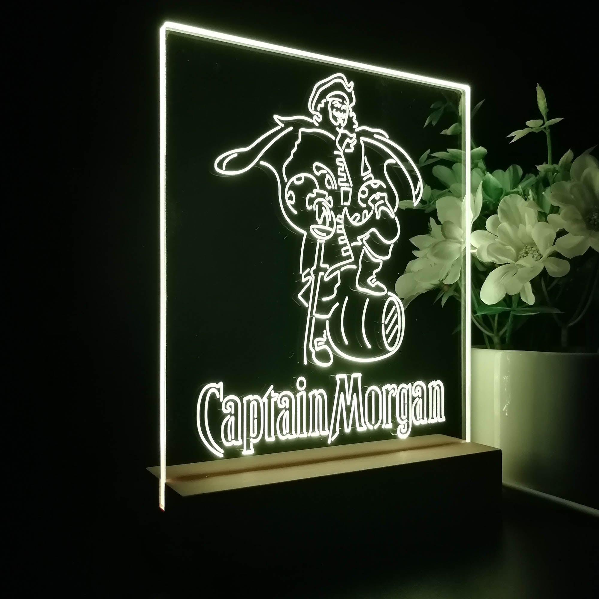 Captain Morgan Rum Live Like the Captain Night Light Neon Pub Bar Lamp