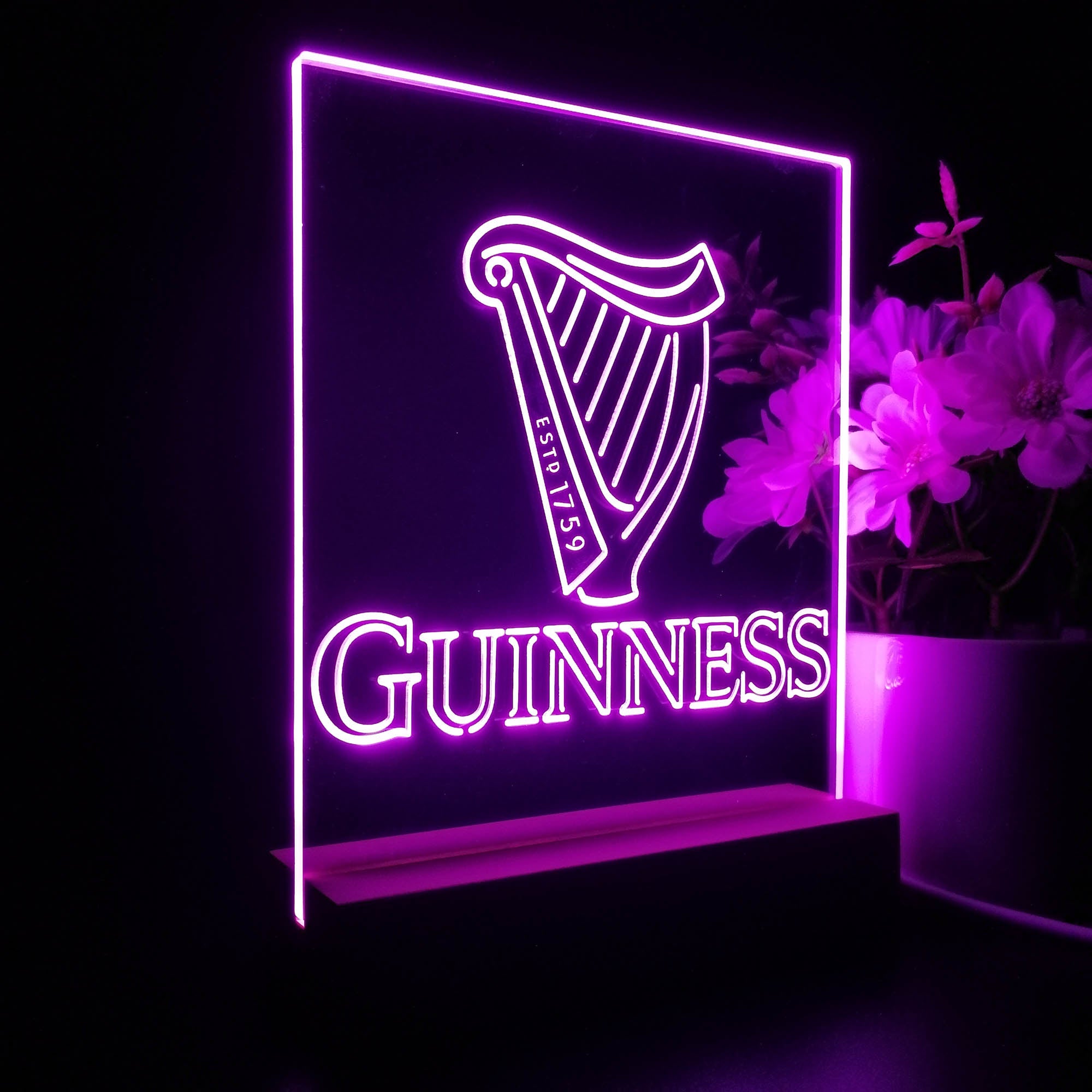 Guinnesss Beer Logo 3D Illusion Night Light Desk Lamp