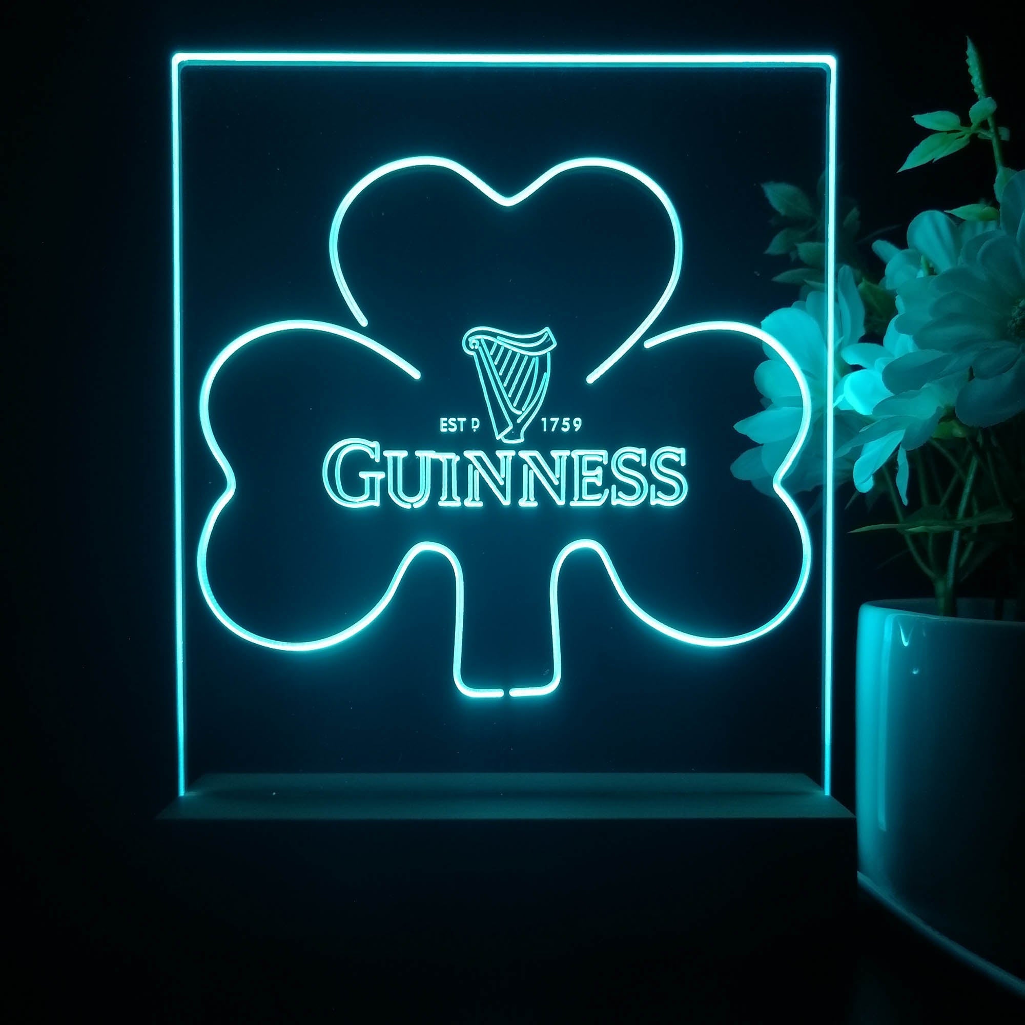 Guinness Shamrock Ale 3D Illusion Night Light Desk Lamp