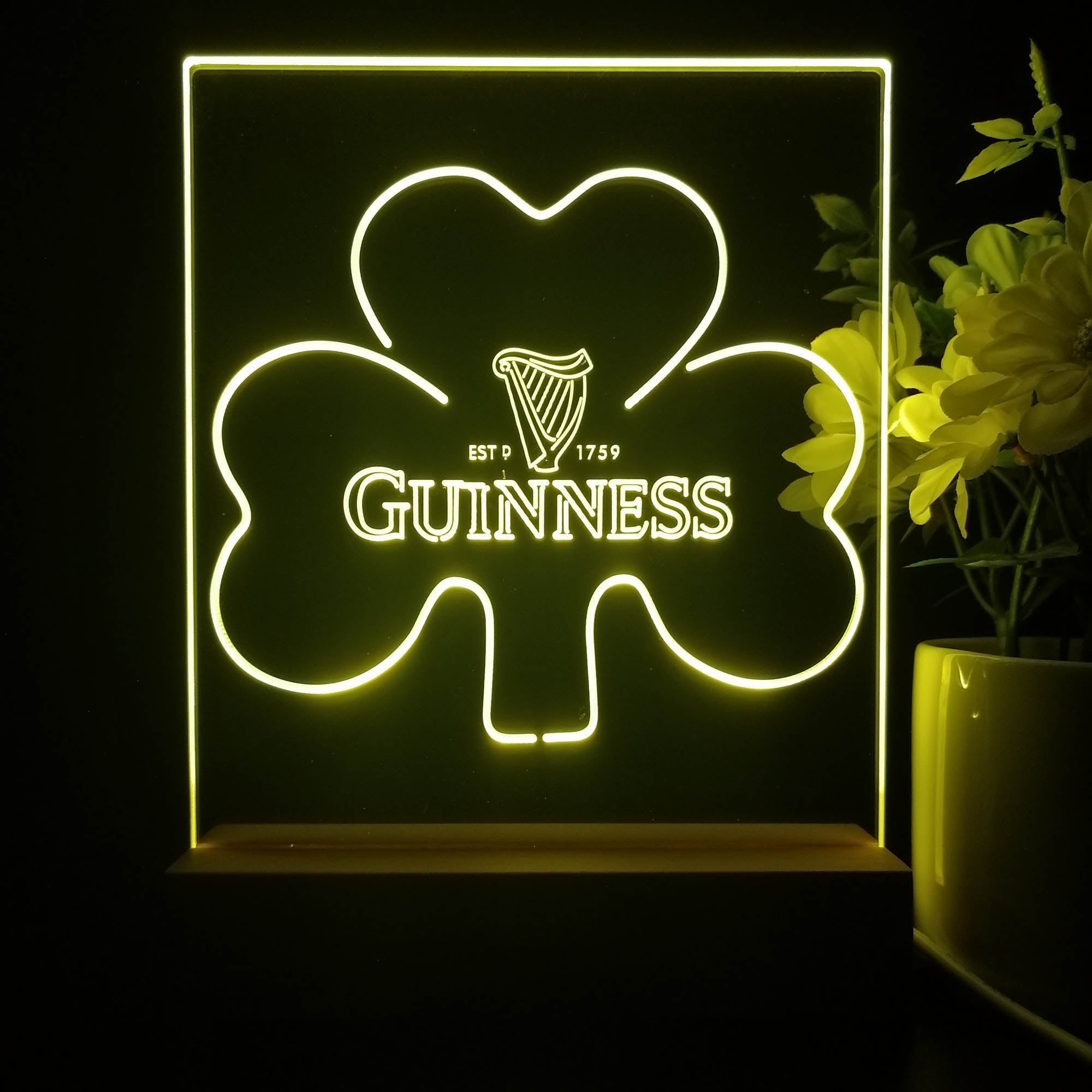 Guinness Shamrock Ale 3D Illusion Night Light Desk Lamp