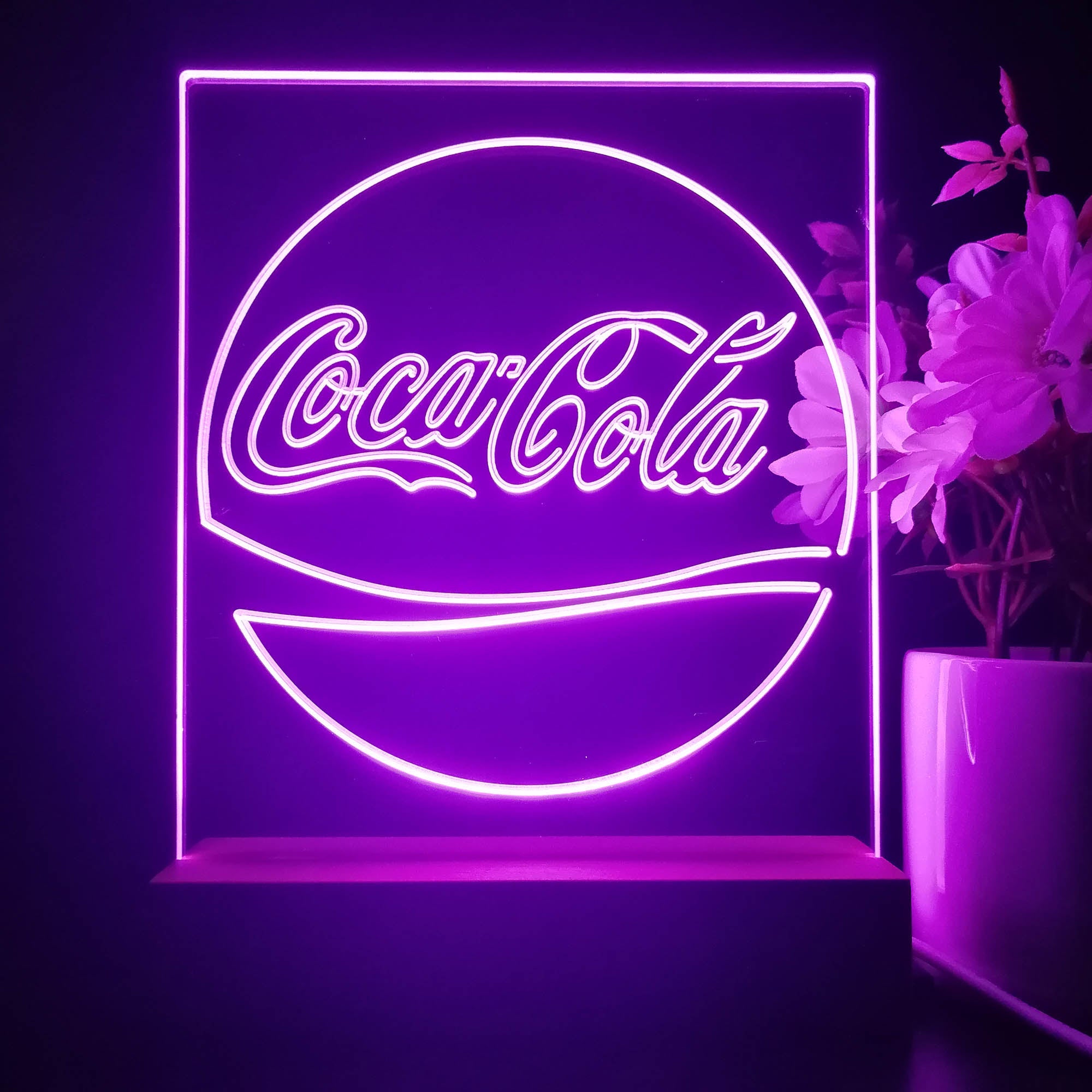 Coca Cola Classic Soft Drink 3D Illusion Night Light Desk Lamp