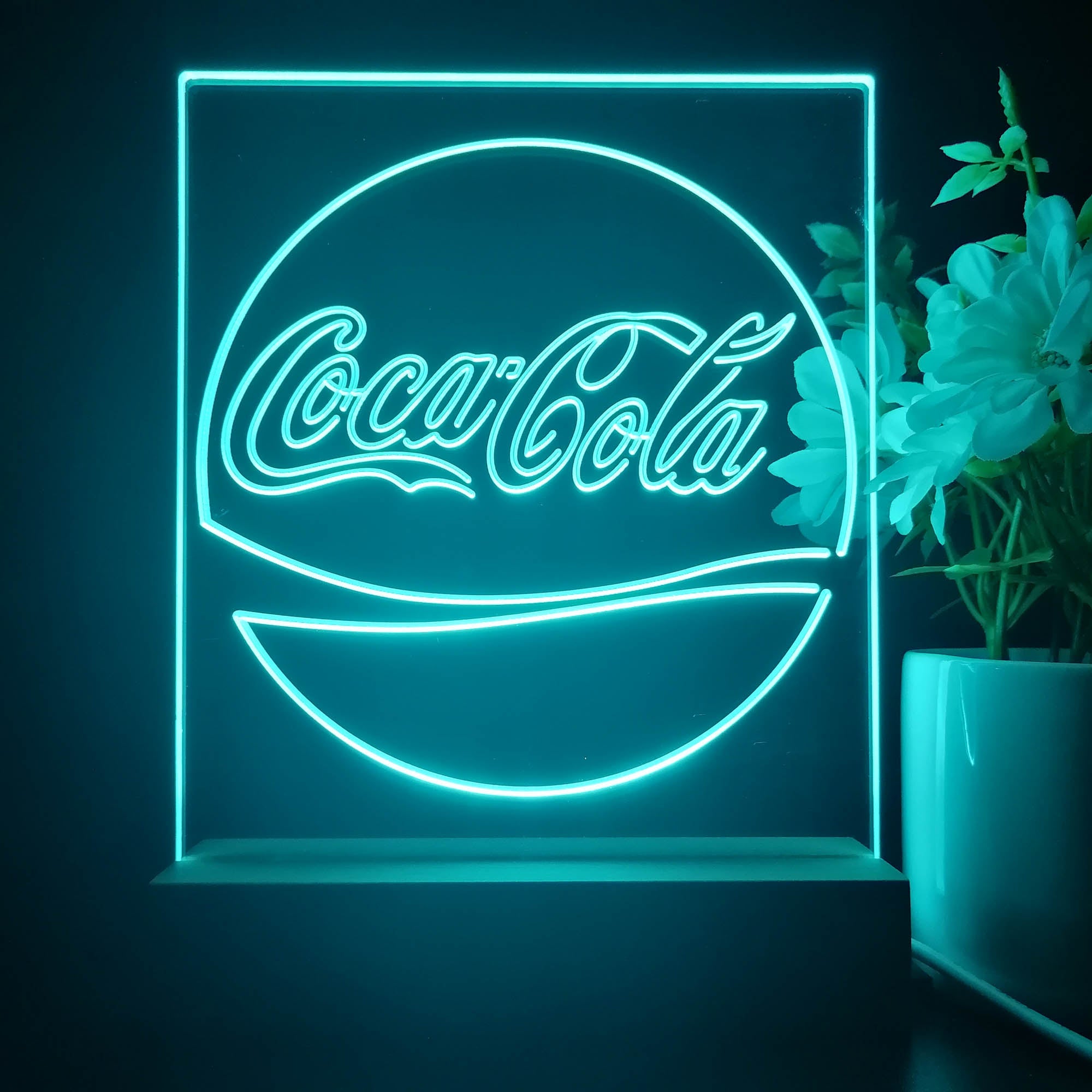 Coca Cola Classic Soft Drink 3D Illusion Night Light Desk Lamp