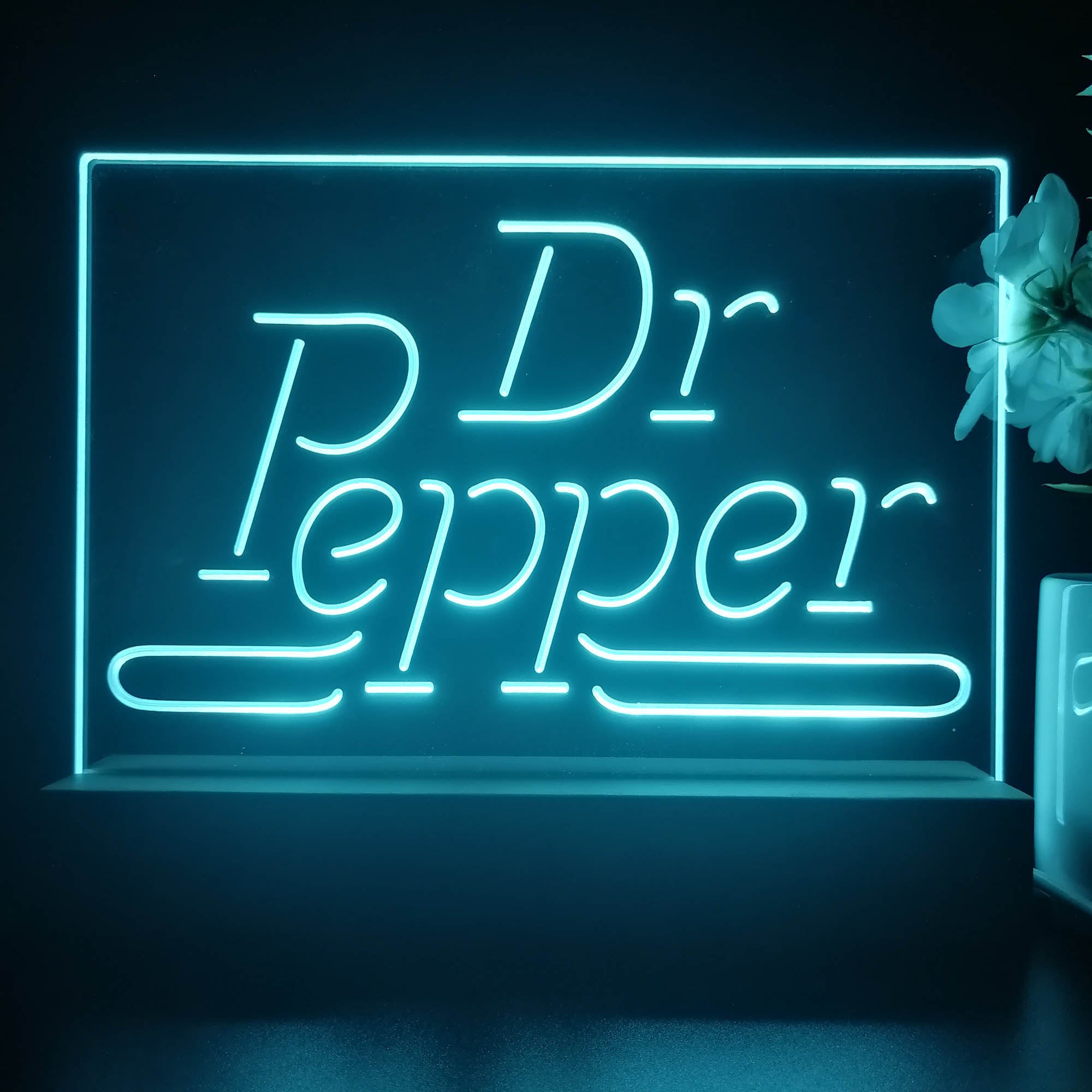 Dr Pepper Wordmark Logo Neon Sign Pub Bar Lamp