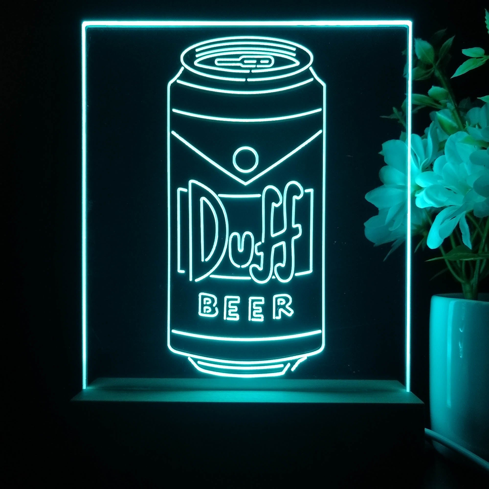 Duff Beer Simpsons Night Light Neon Pub Bar Lamp