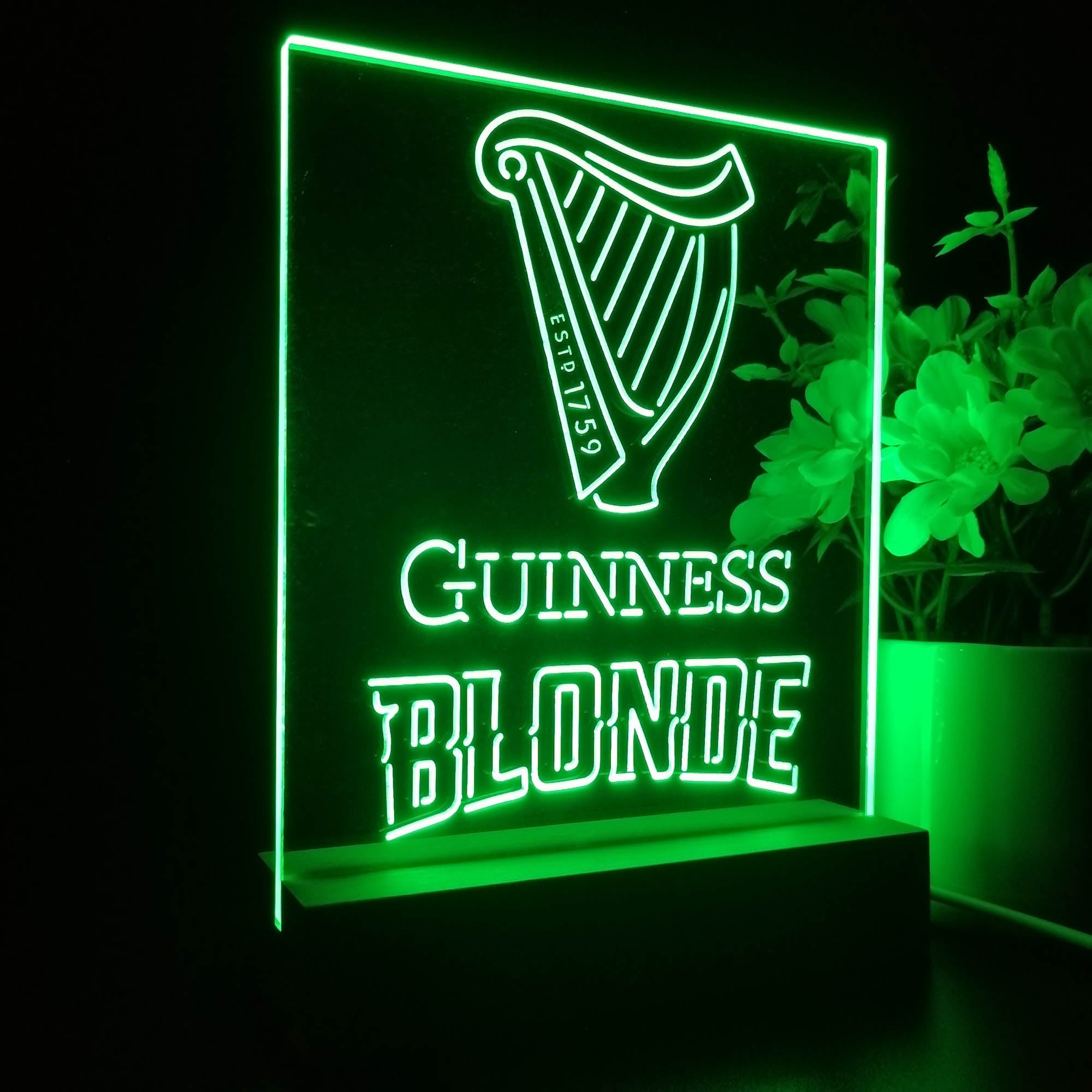 Guinness Blonde Golden Beer Night Light Neon Pub Bar Lamp