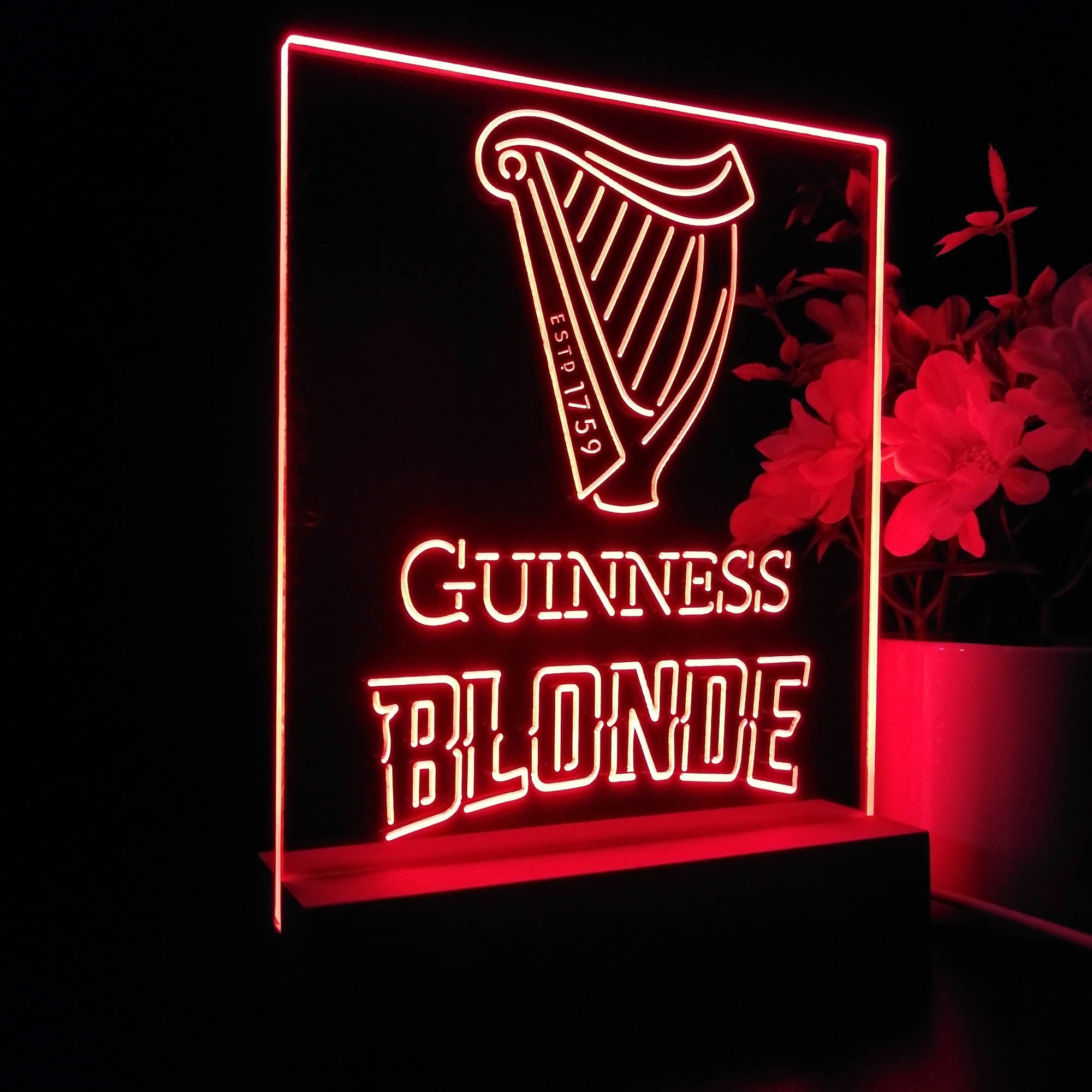 Guinness Blonde Golden Beer Night Light Neon Pub Bar Lamp