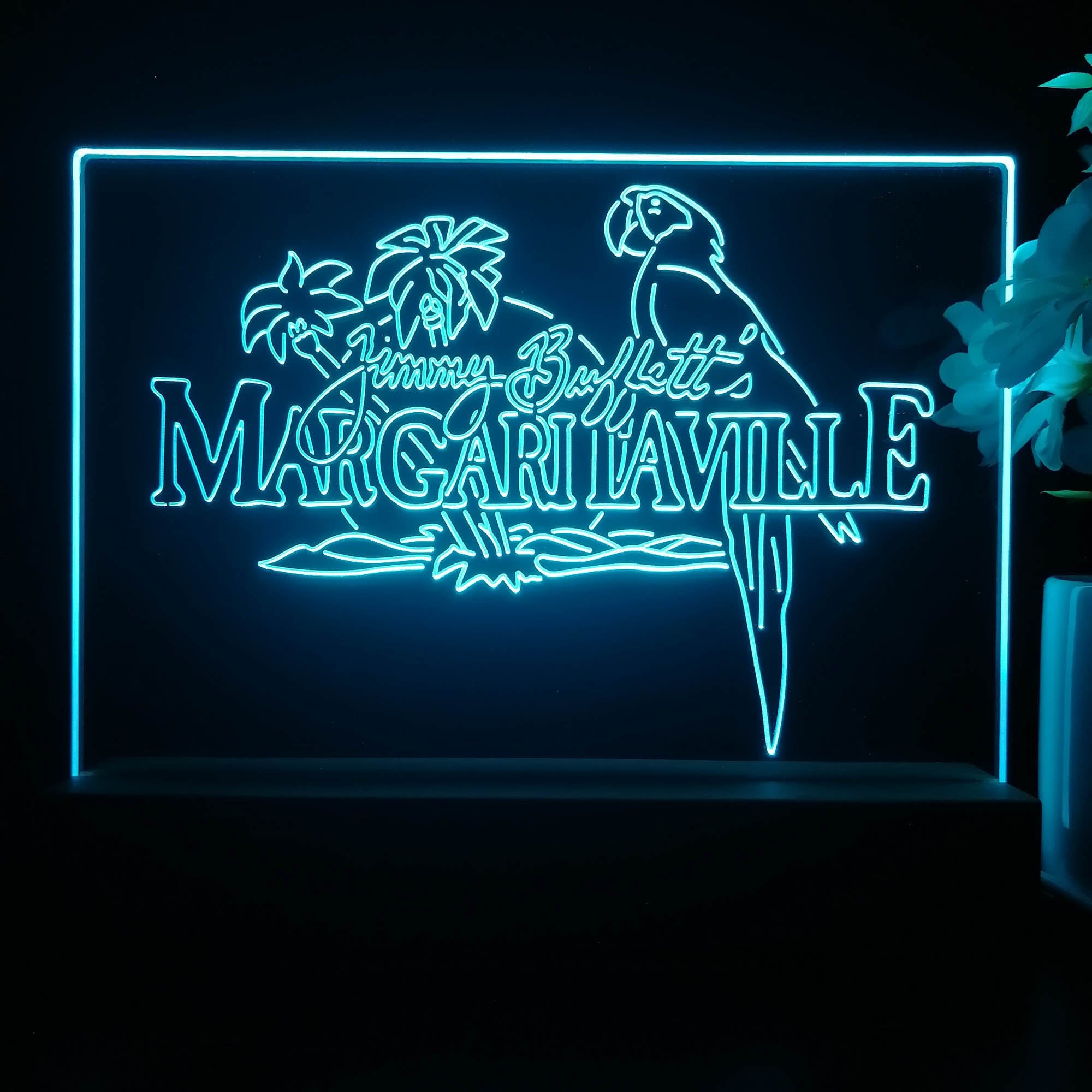 Margaritaville Jimmy Buffett Parrot Neon Sign Pub Bar Lamp