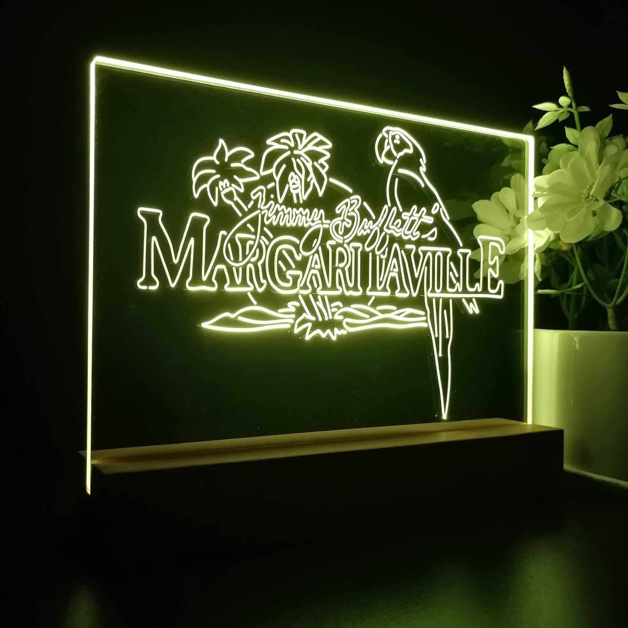 Margaritaville Jimmy Buffett Parrot Neon Sign Pub Bar Lamp