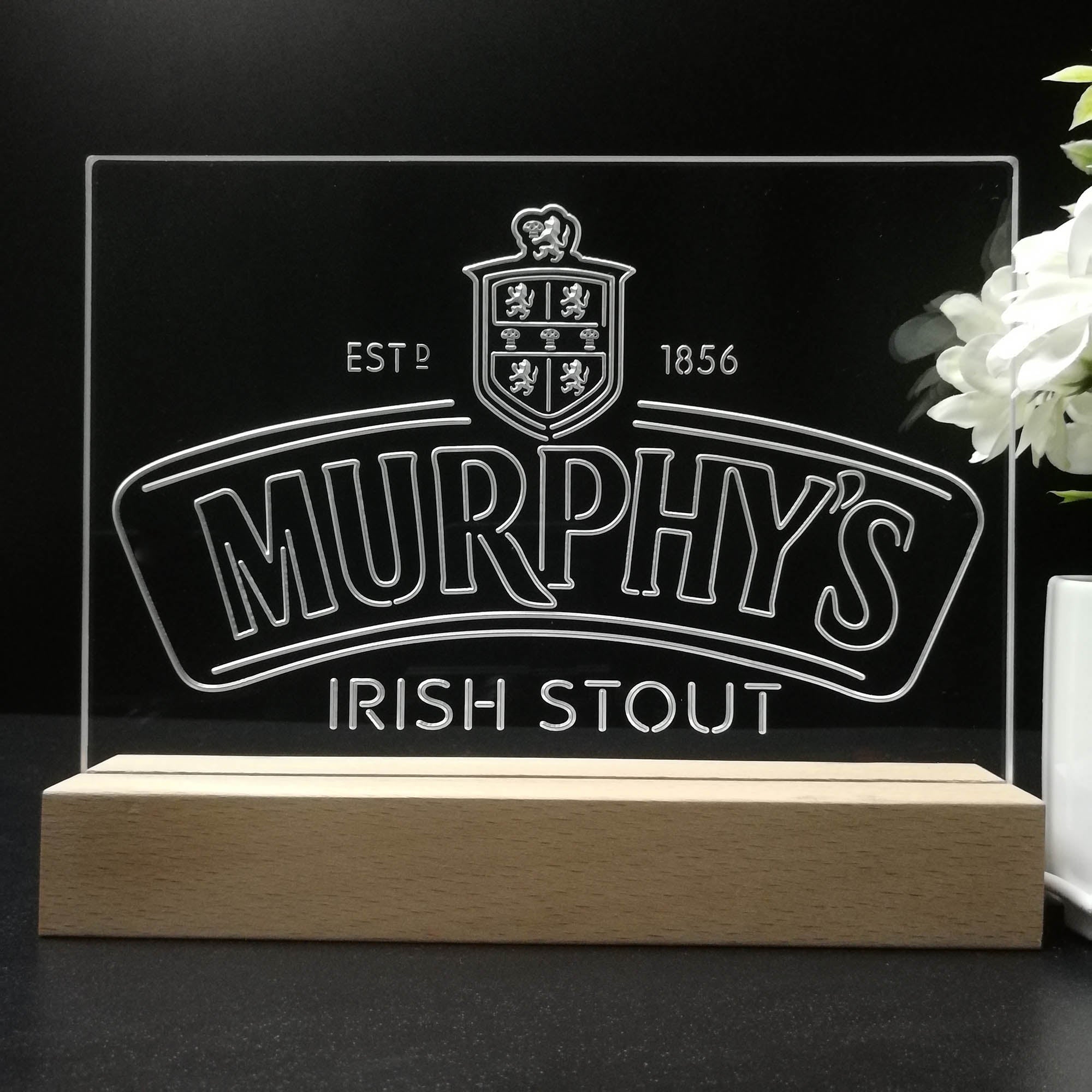 Murphy's Irish Stout Est 1856 Neon Sign Pub Bar Lamp