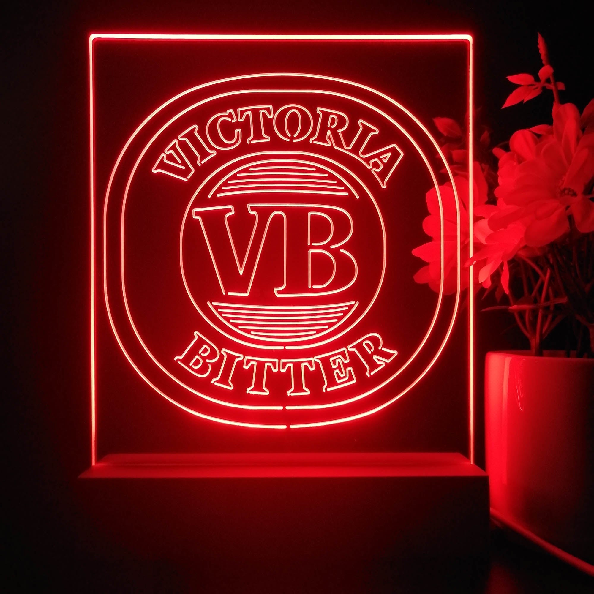 Victoria Bitter 3D Illusion Neon Night Light Desk Lamp