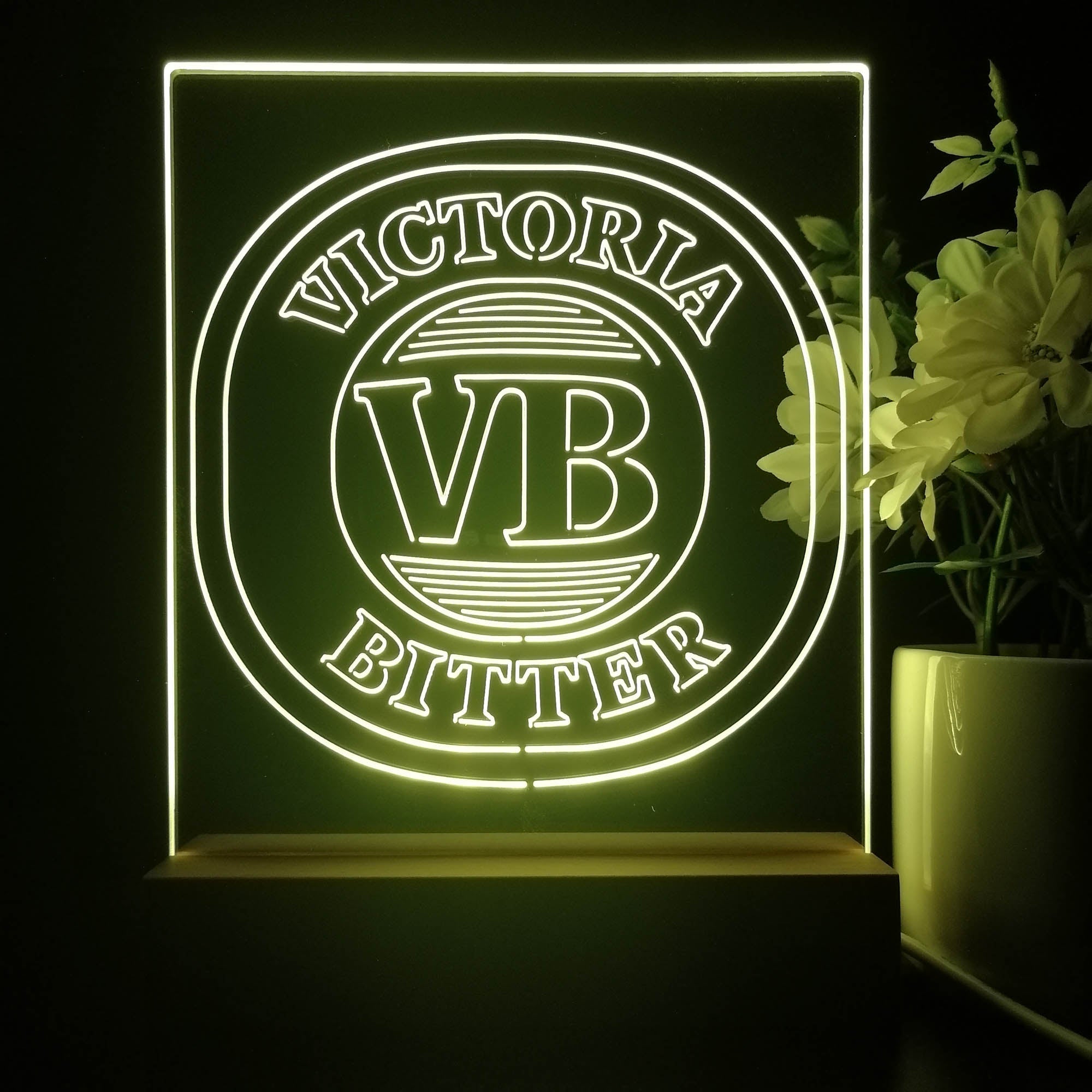 Victoria Bitter 3D Illusion Neon Night Light Desk Lamp