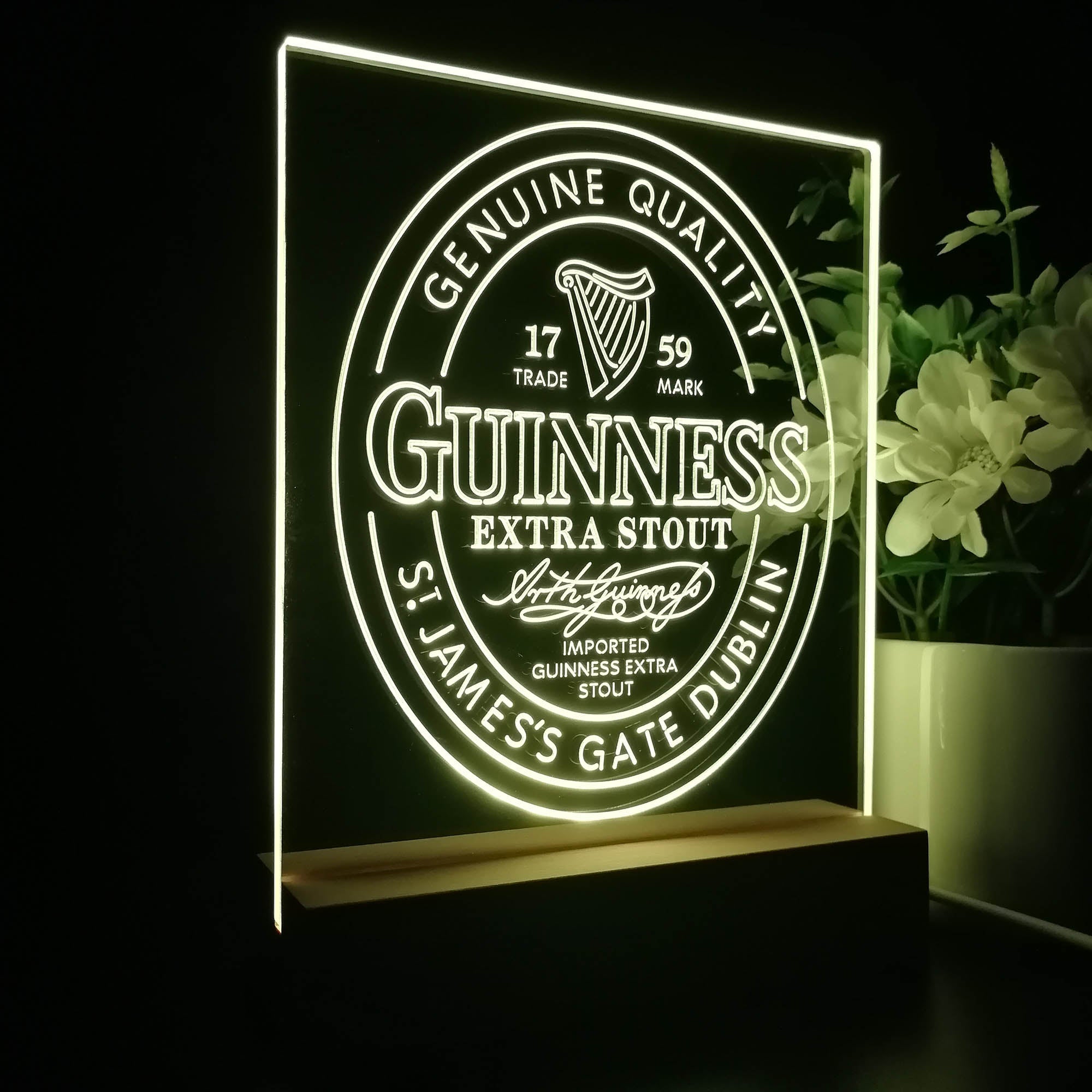 Guinness Stout Extra 1759 Night Light Neon Pub Bar Lamp