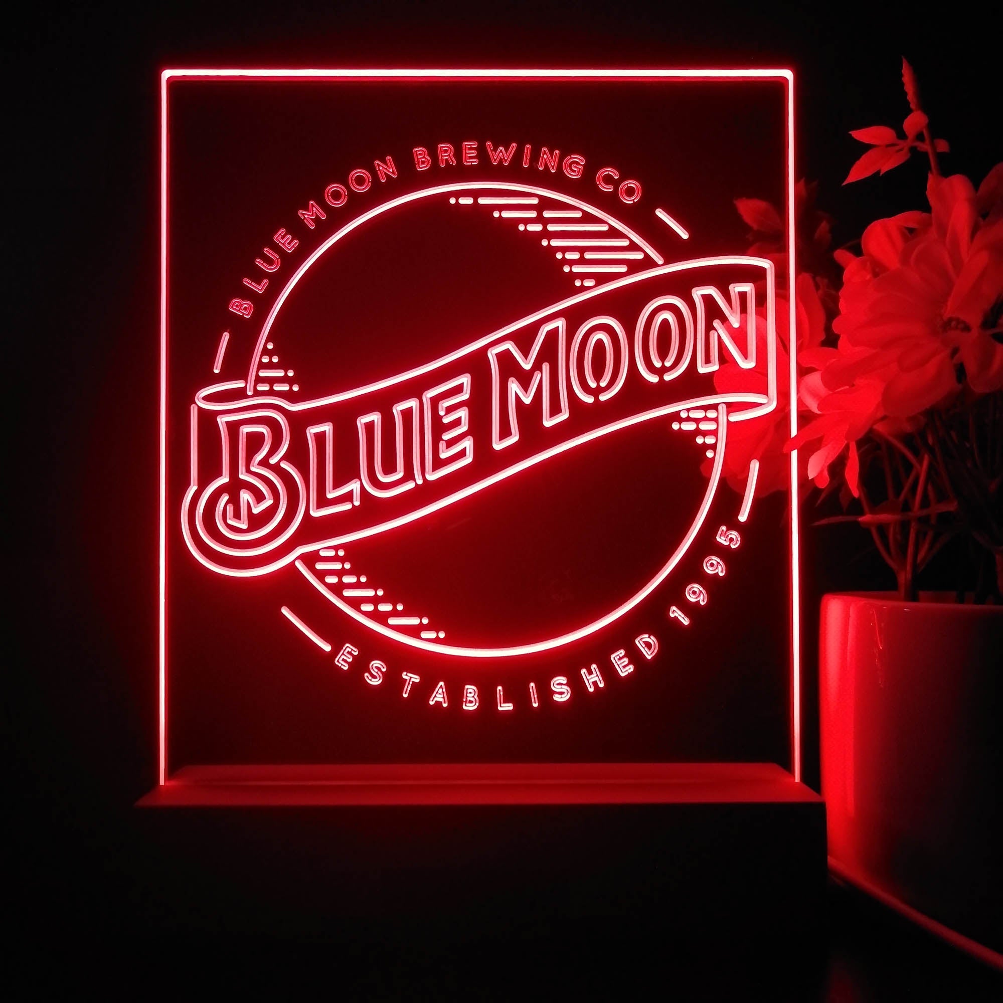 Blue Moon Bar 3D Illusion Night Light Desk Lamp