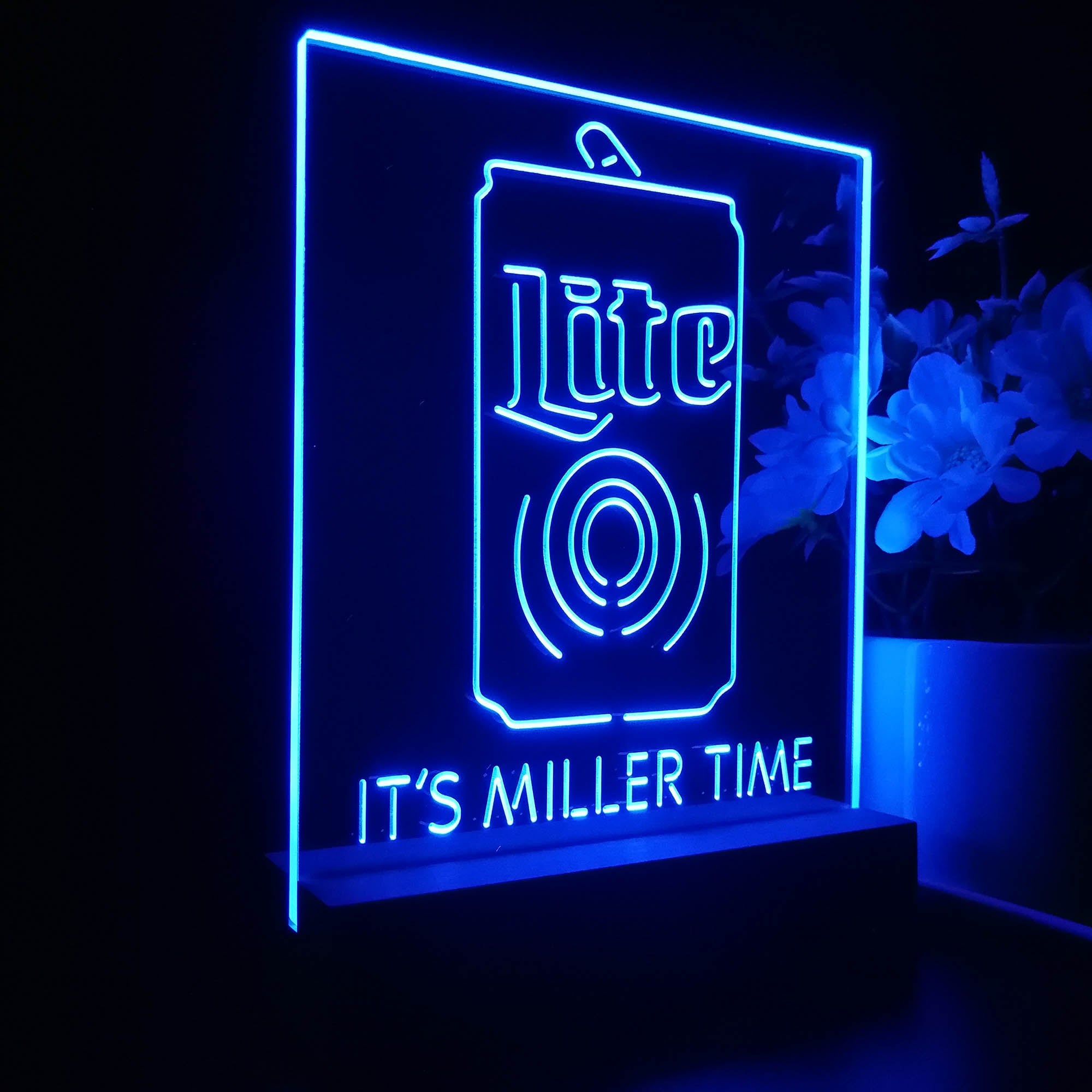 It's Miller Time Bottle Night Light Neon Pub Bar Lamp