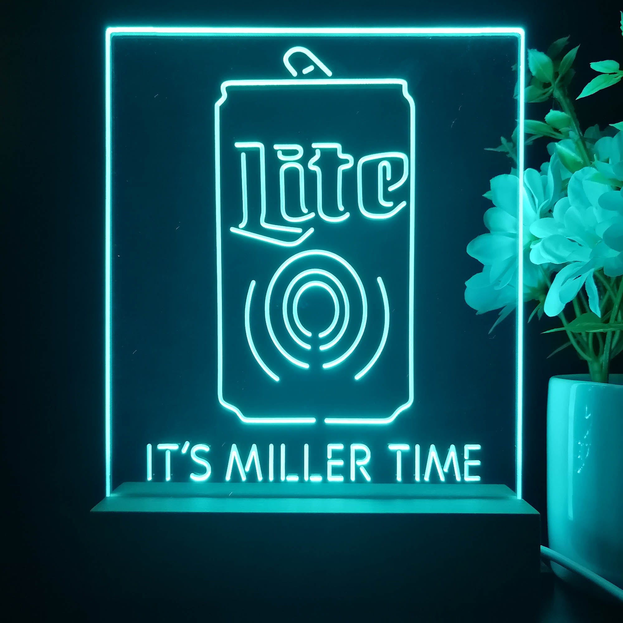 It's Miller Time Bottle Night Light Neon Pub Bar Lamp