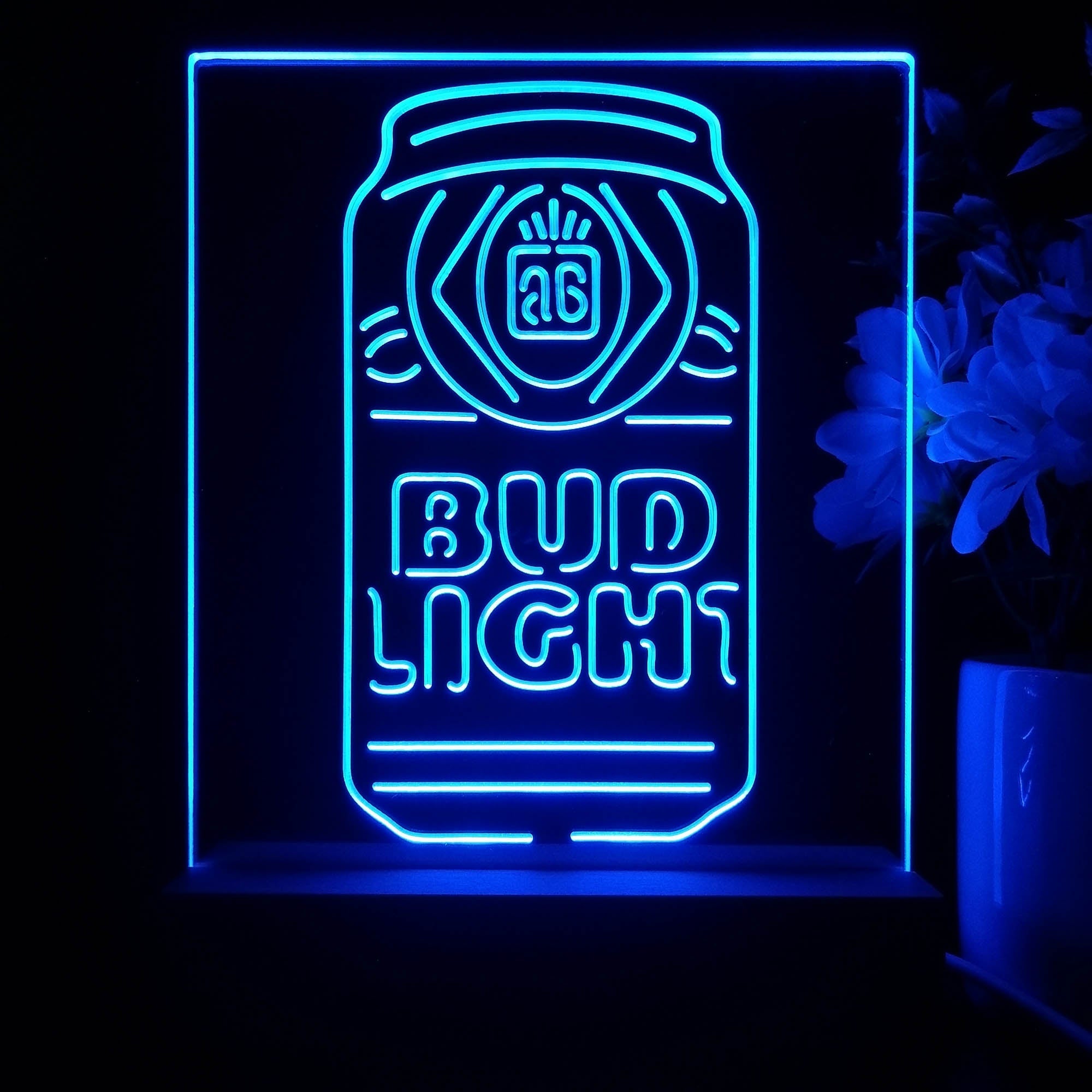 Bud Light Bottle Vertical Beer Night Light Neon Pub Bar Lamp