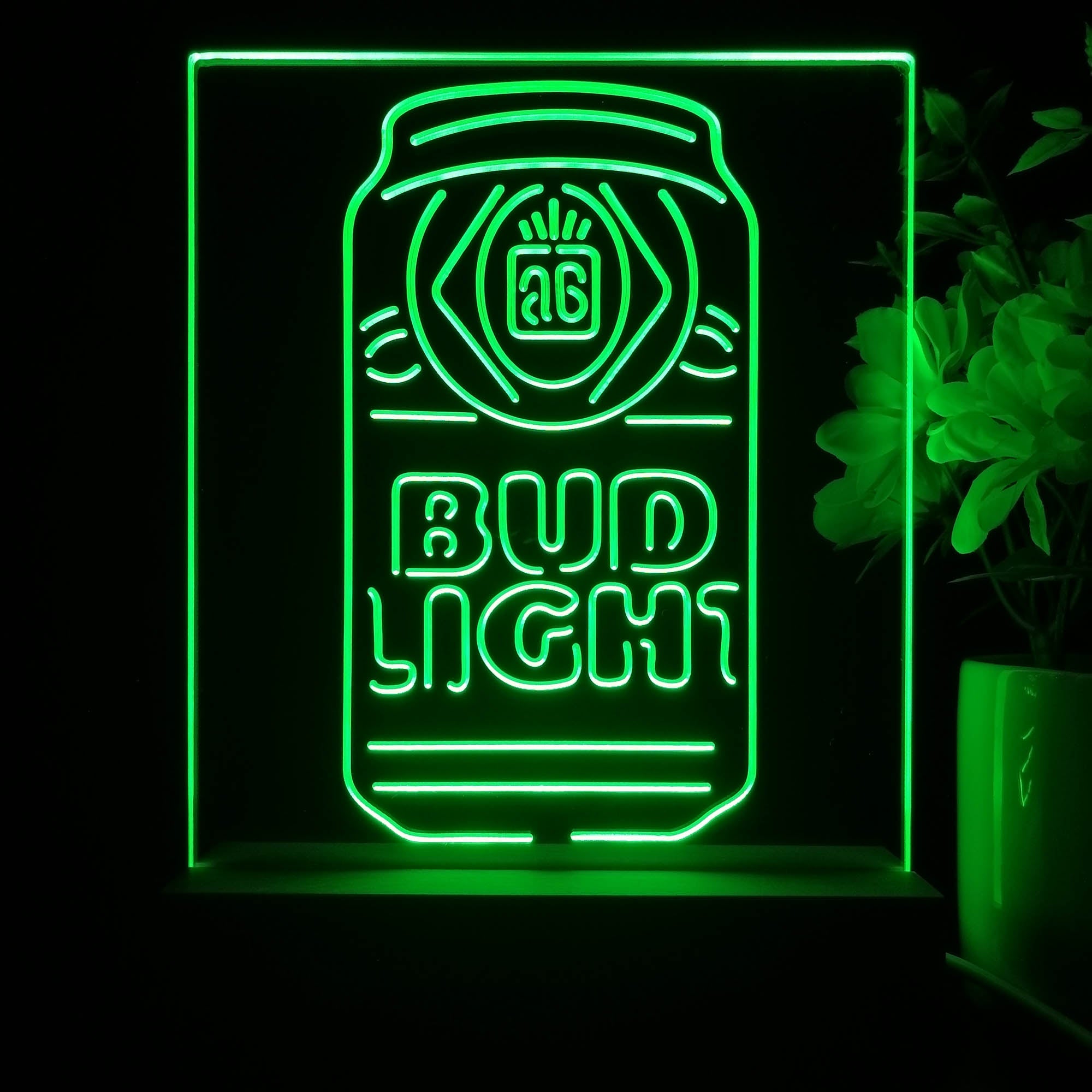 Bud Light Bottle Vertical Beer Night Light Neon Pub Bar Lamp