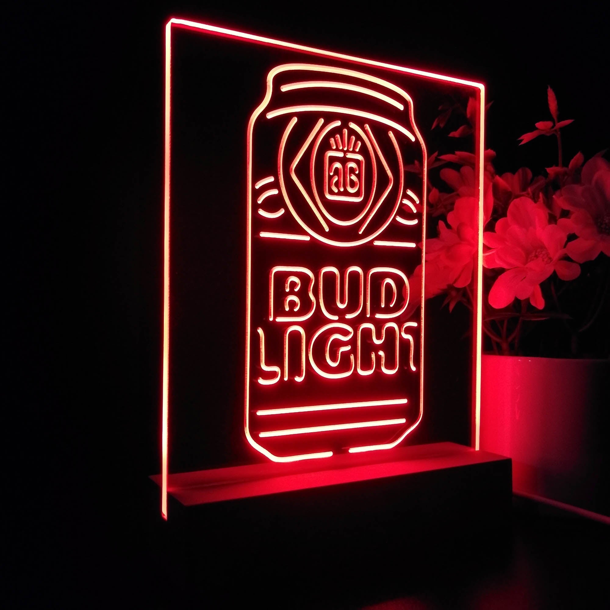 Bud Light Bottle Vertical Beer Night Light Neon Pub Bar Lamp