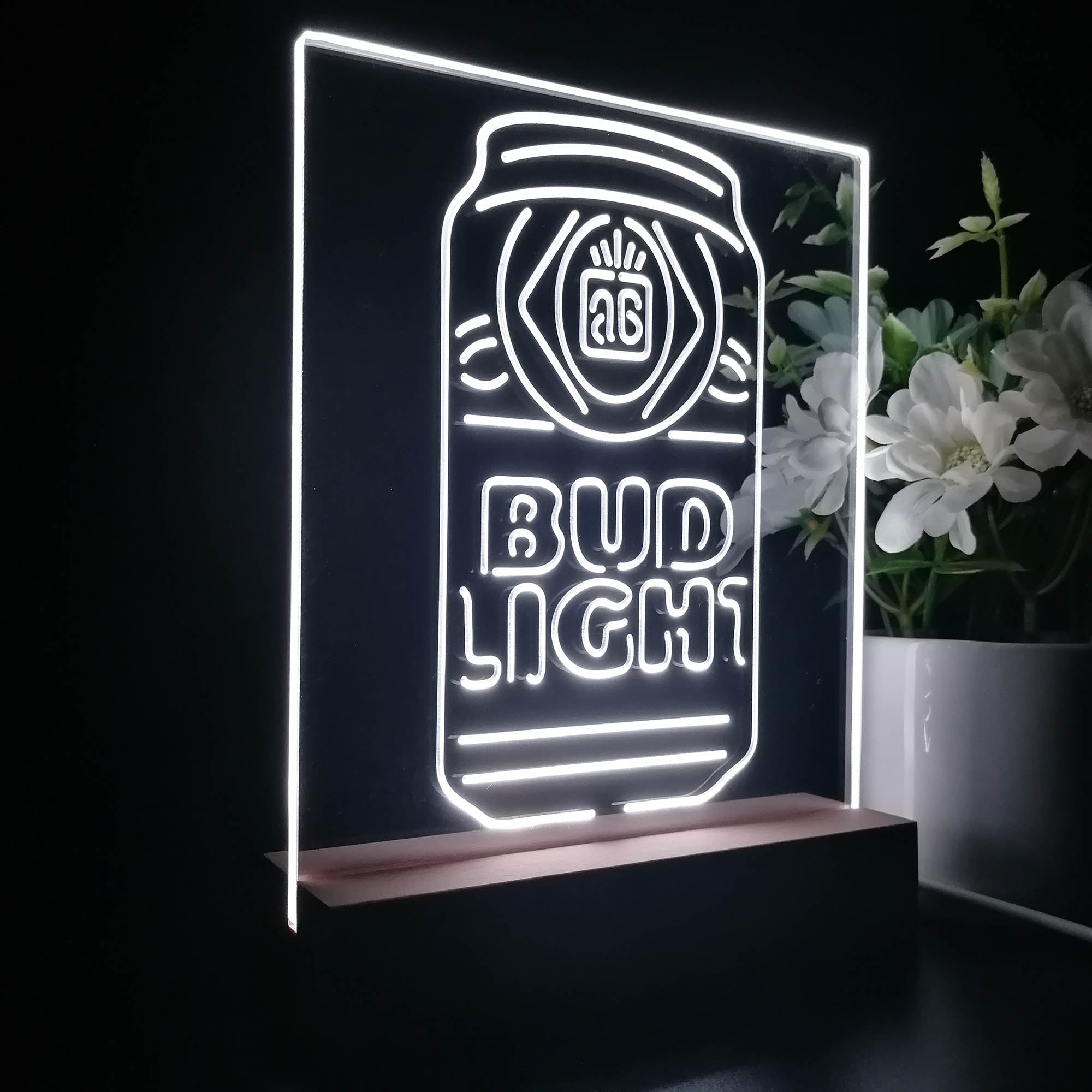 Bud Light Bottle Vertical Beer Night Light Neon Pub Bar Lamp