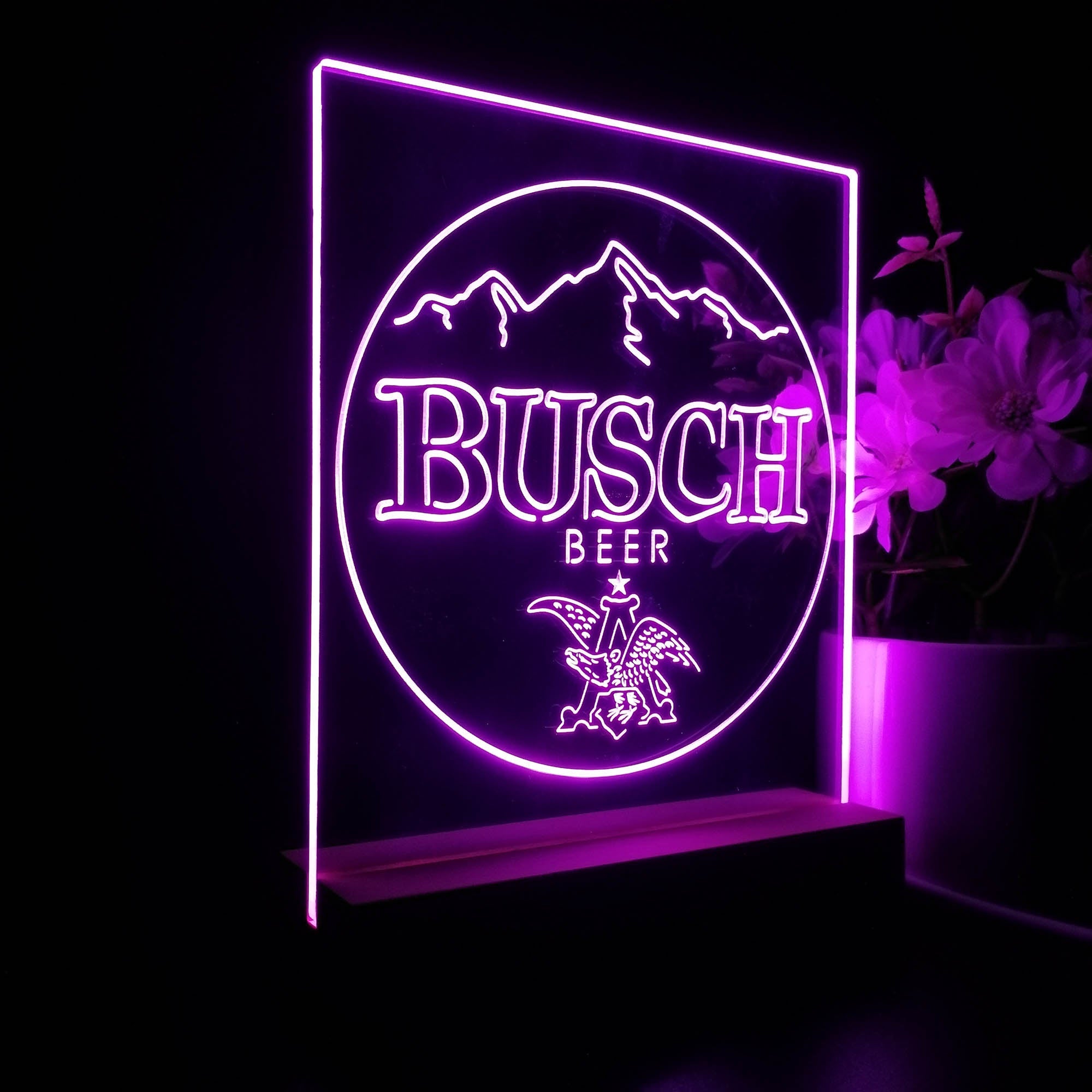 Busch Eagle Mountain Beer 3D Illusion Night Light Desk Lamp