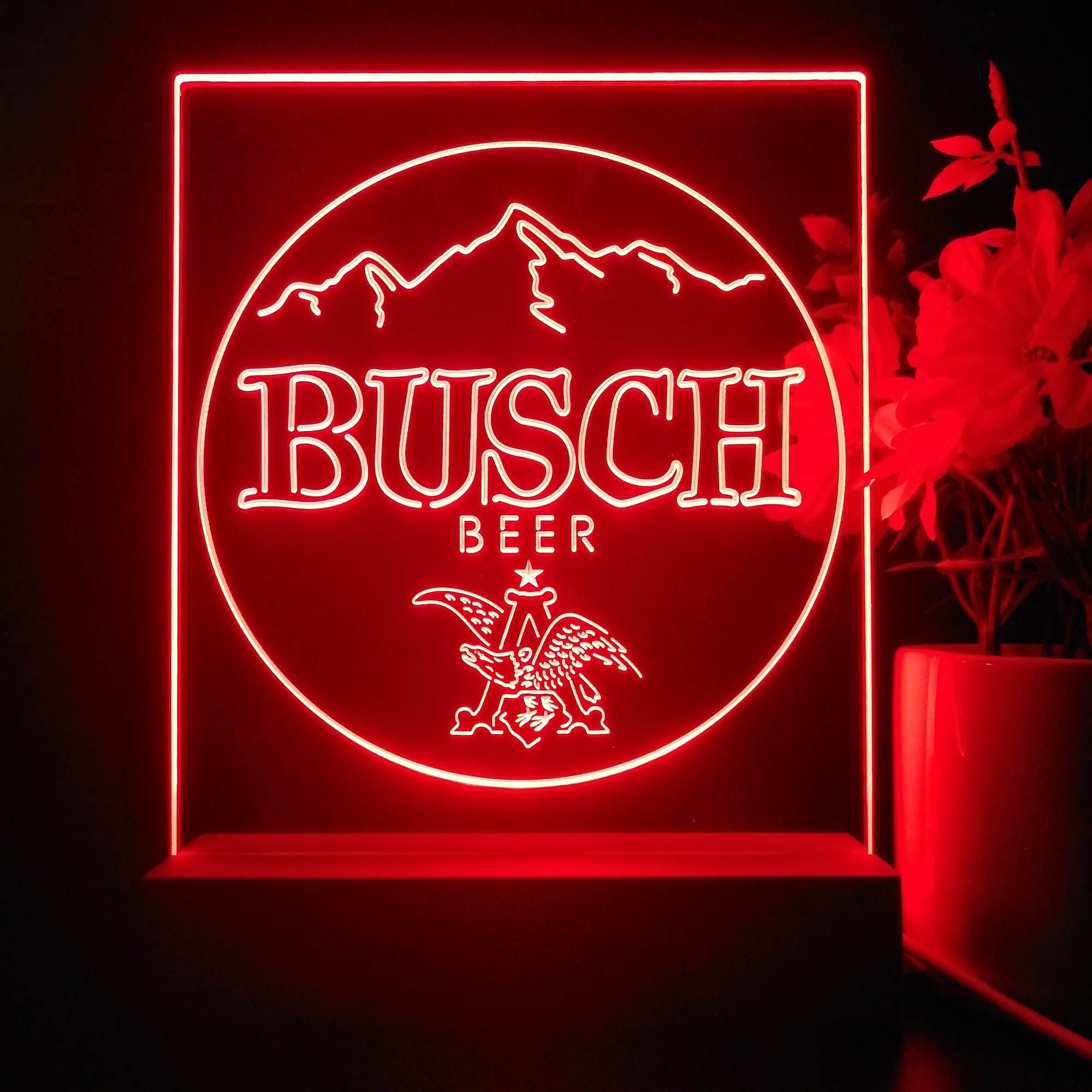 Busch Eagle Mountain Beer 3D Illusion Night Light Desk Lamp