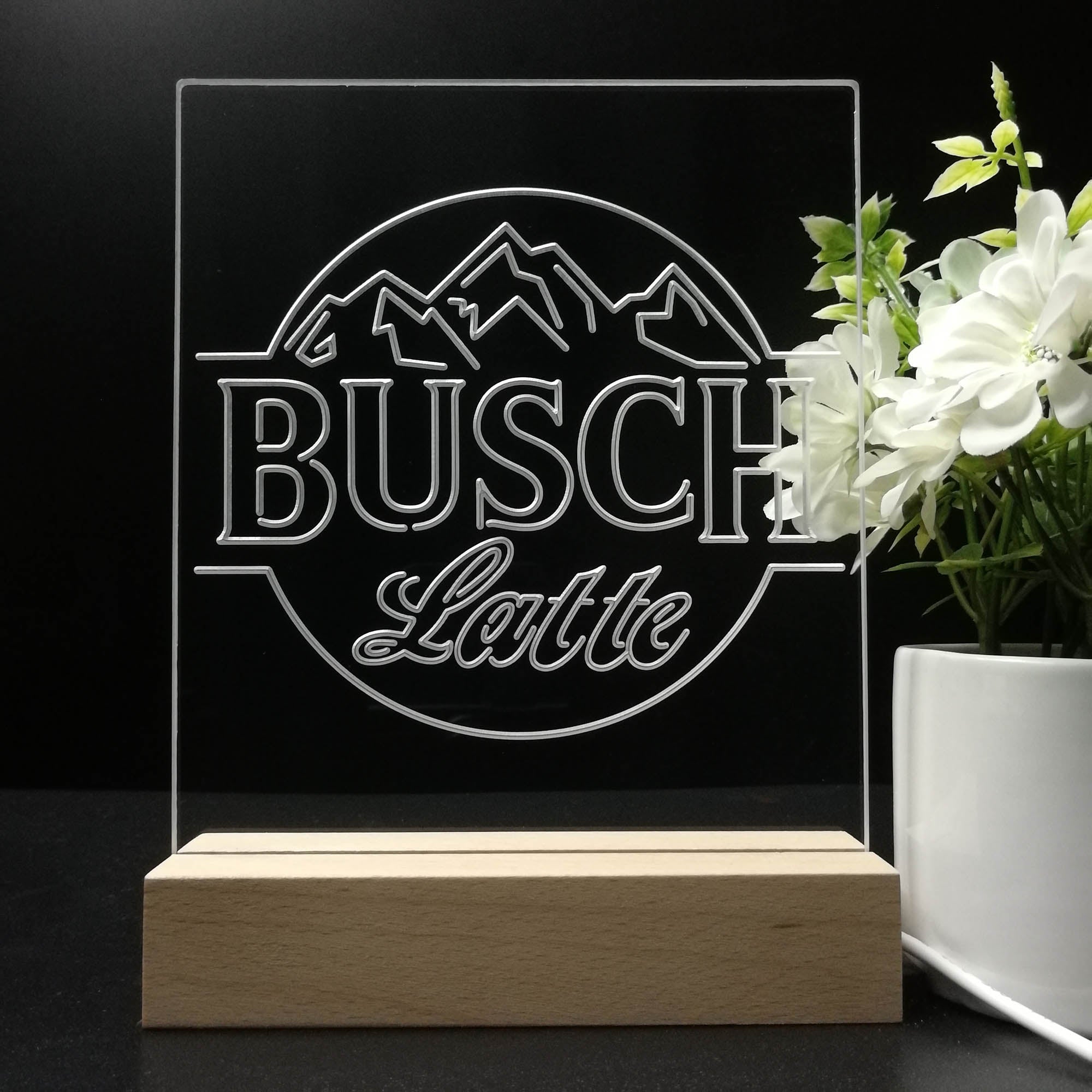 Busch Latte Mountain 3D Illusion Night Light Desk Lamp