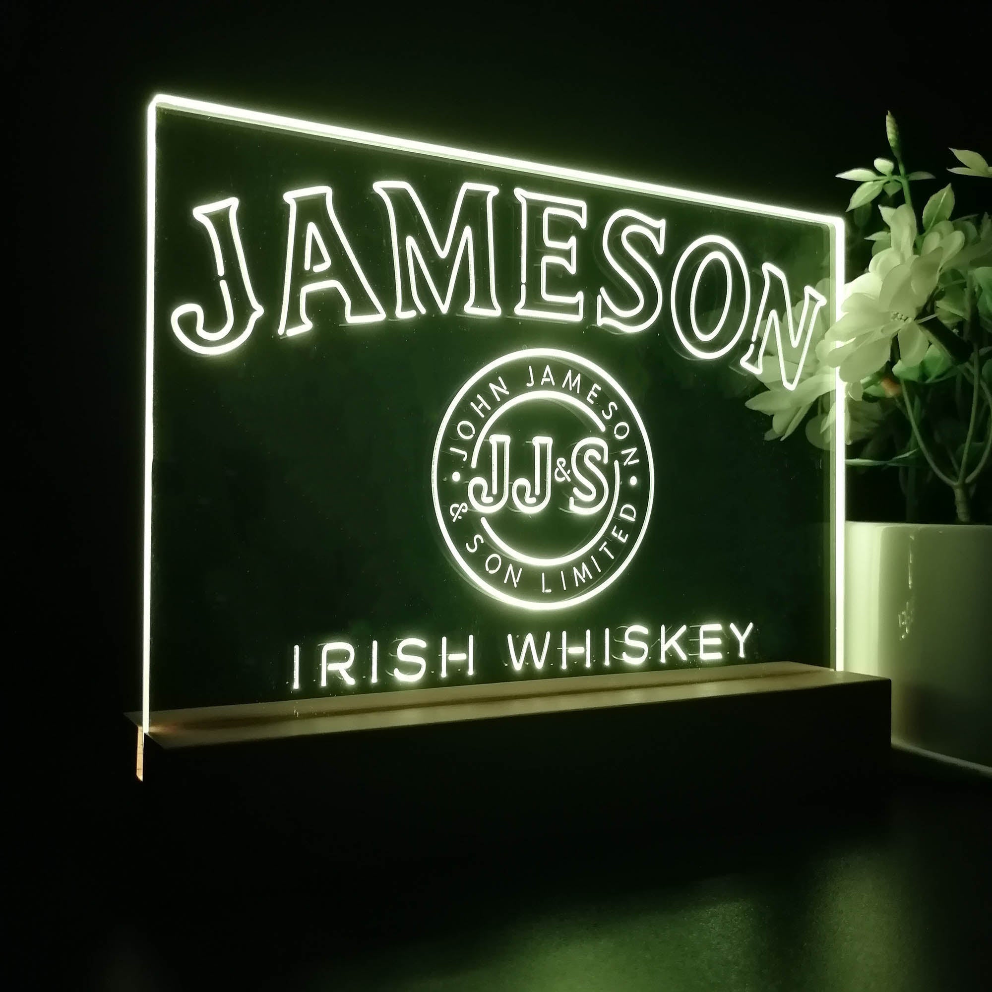 Jameson JJ&S Irish Whiskey Neon Sign Pub Bar Lamp