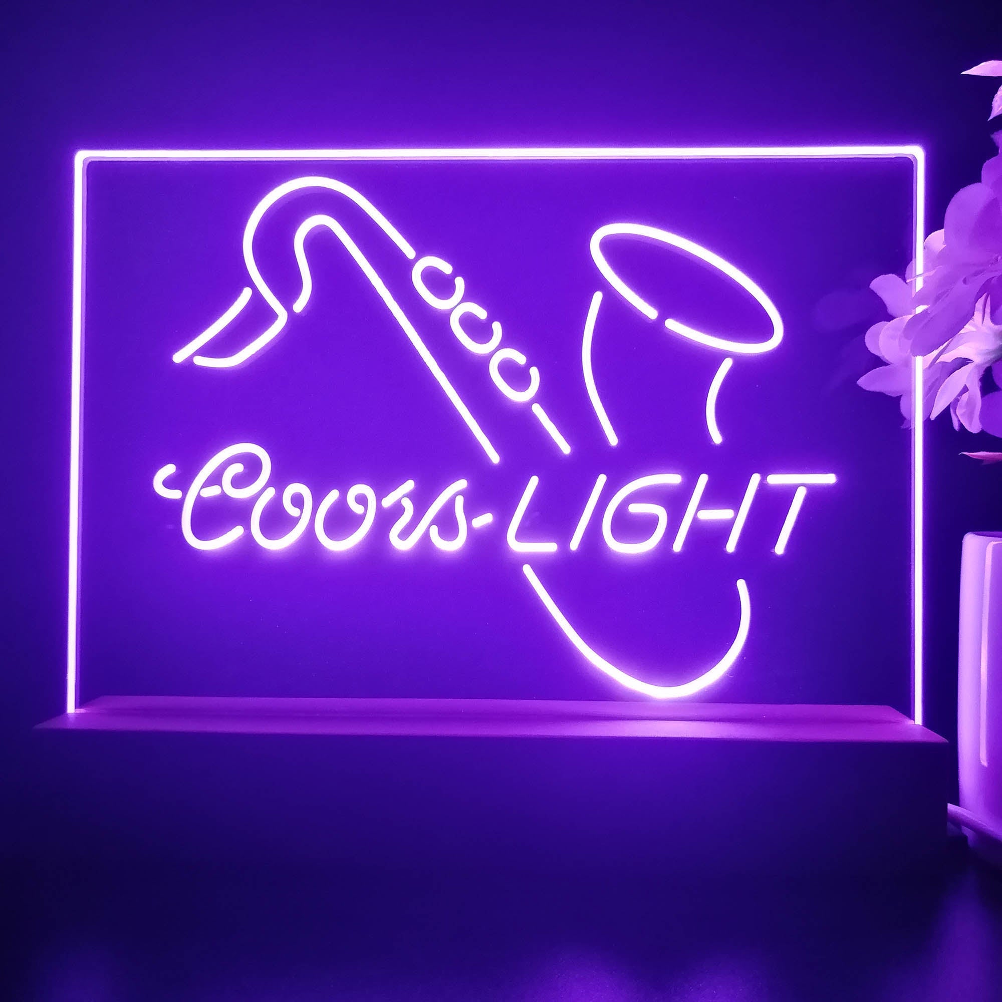 Saxophone Coors Lite Neon Sign Pub Bar Lamp