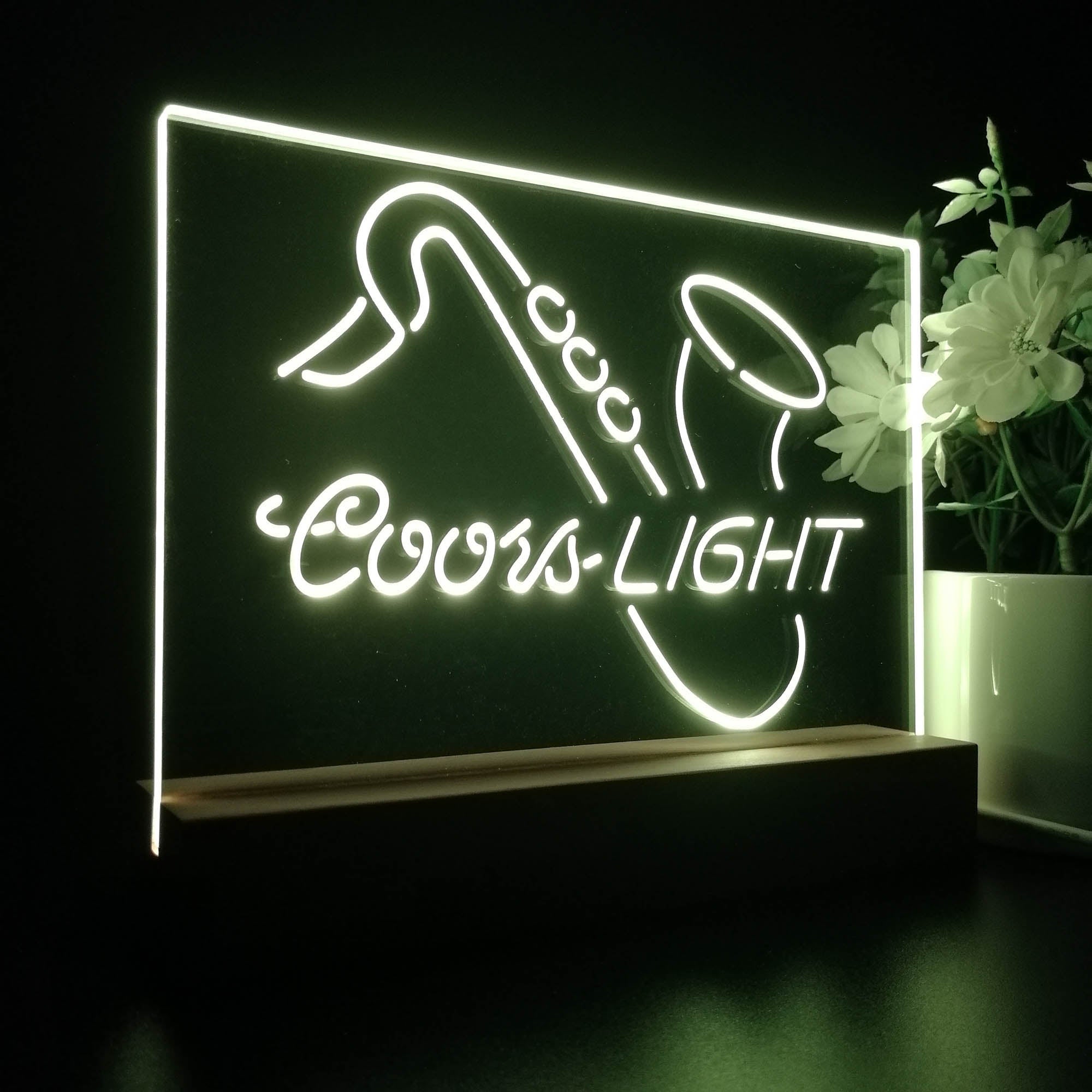 Saxophone Coors Lite Neon Sign Pub Bar Lamp