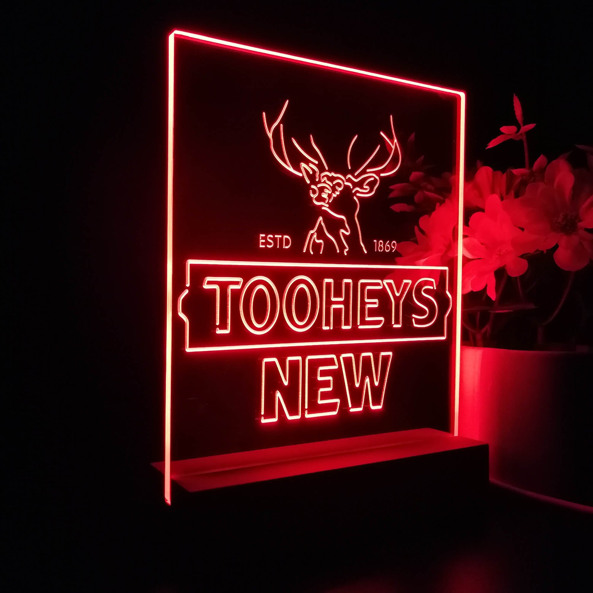 Tooheys New Beer Deer 1869 3D Illusion Night Light Desk Lamp