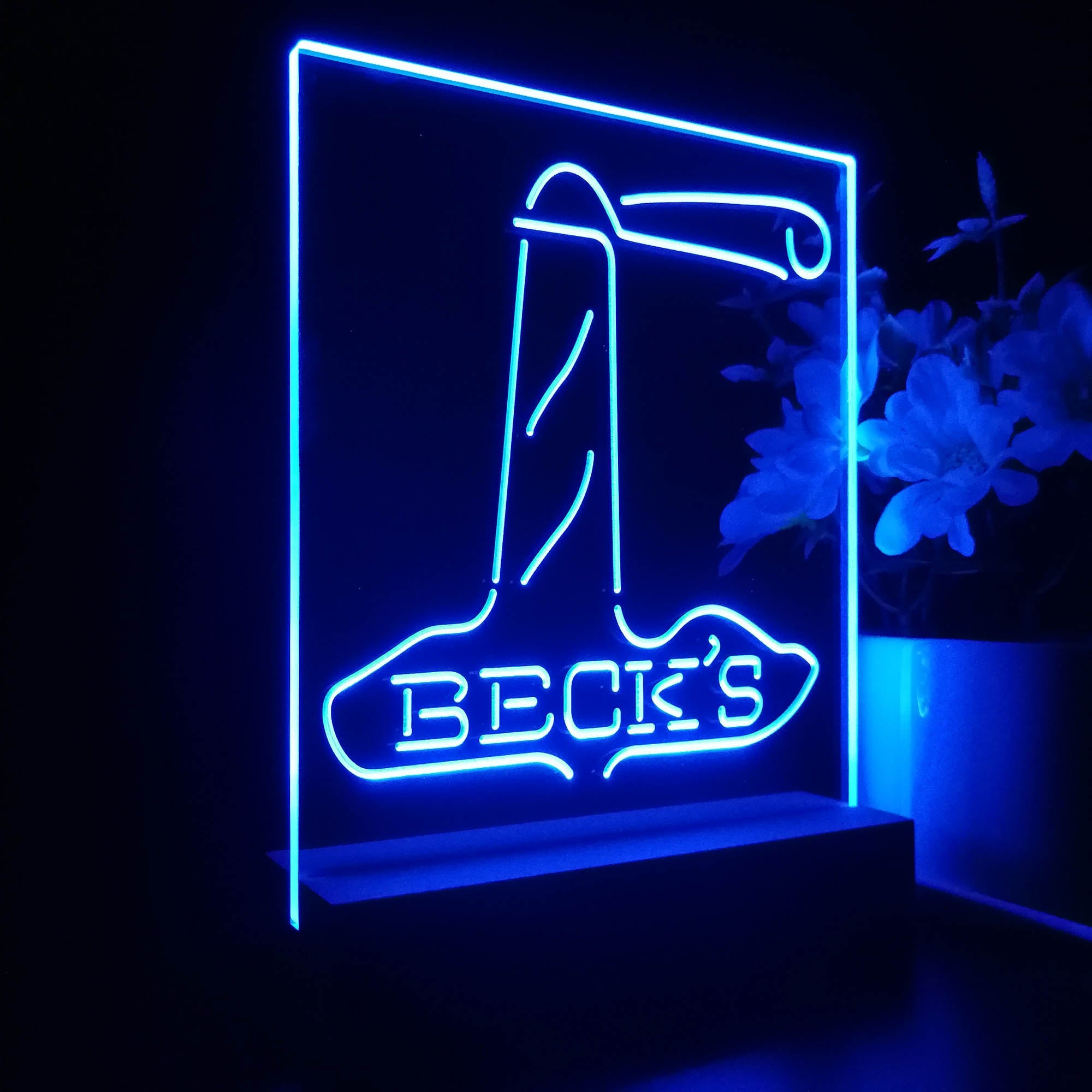 Beck's Lighthouse Island Night Light Neon Pub Bar Lamp