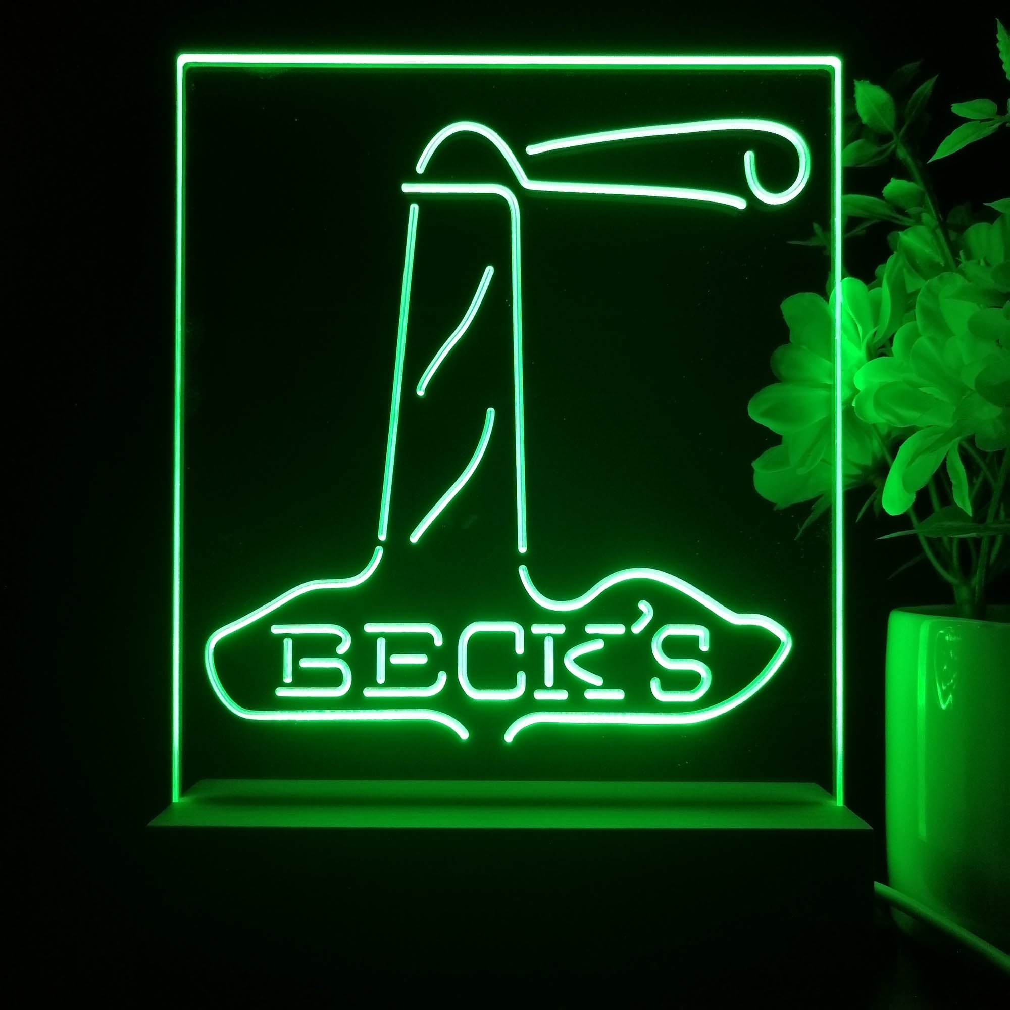 Beck's Lighthouse Island Night Light Neon Pub Bar Lamp