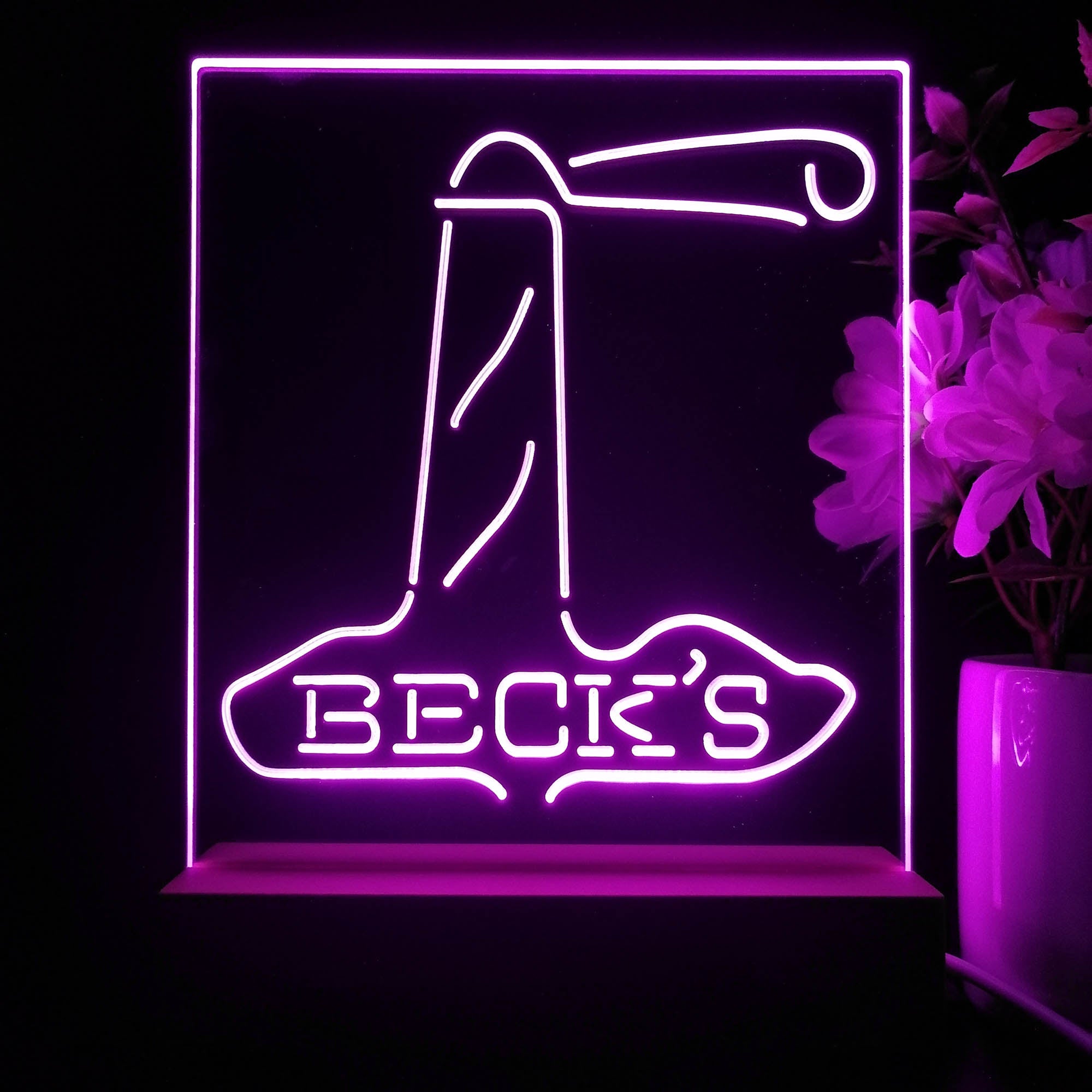 Beck's Lighthouse Island Night Light Neon Pub Bar Lamp