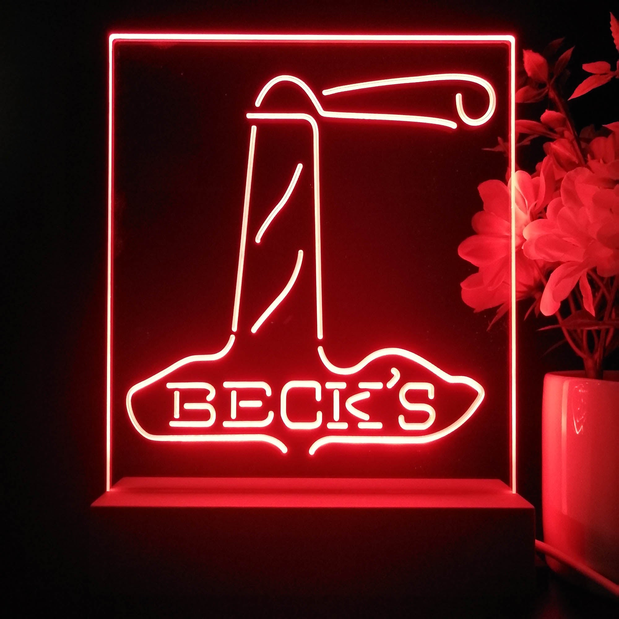 Beck's Lighthouse Island Night Light Neon Pub Bar Lamp