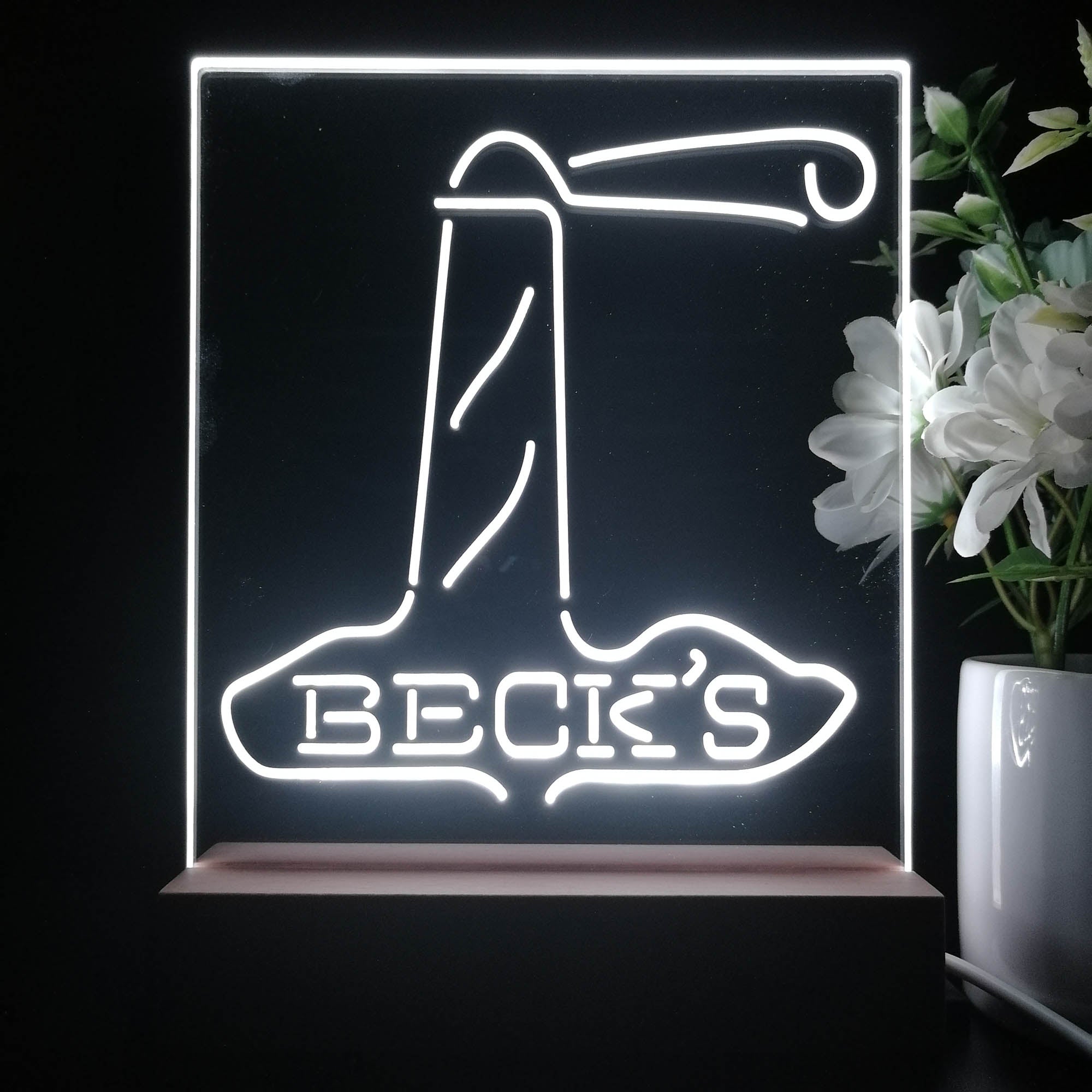 Beck's Lighthouse Island Night Light Neon Pub Bar Lamp