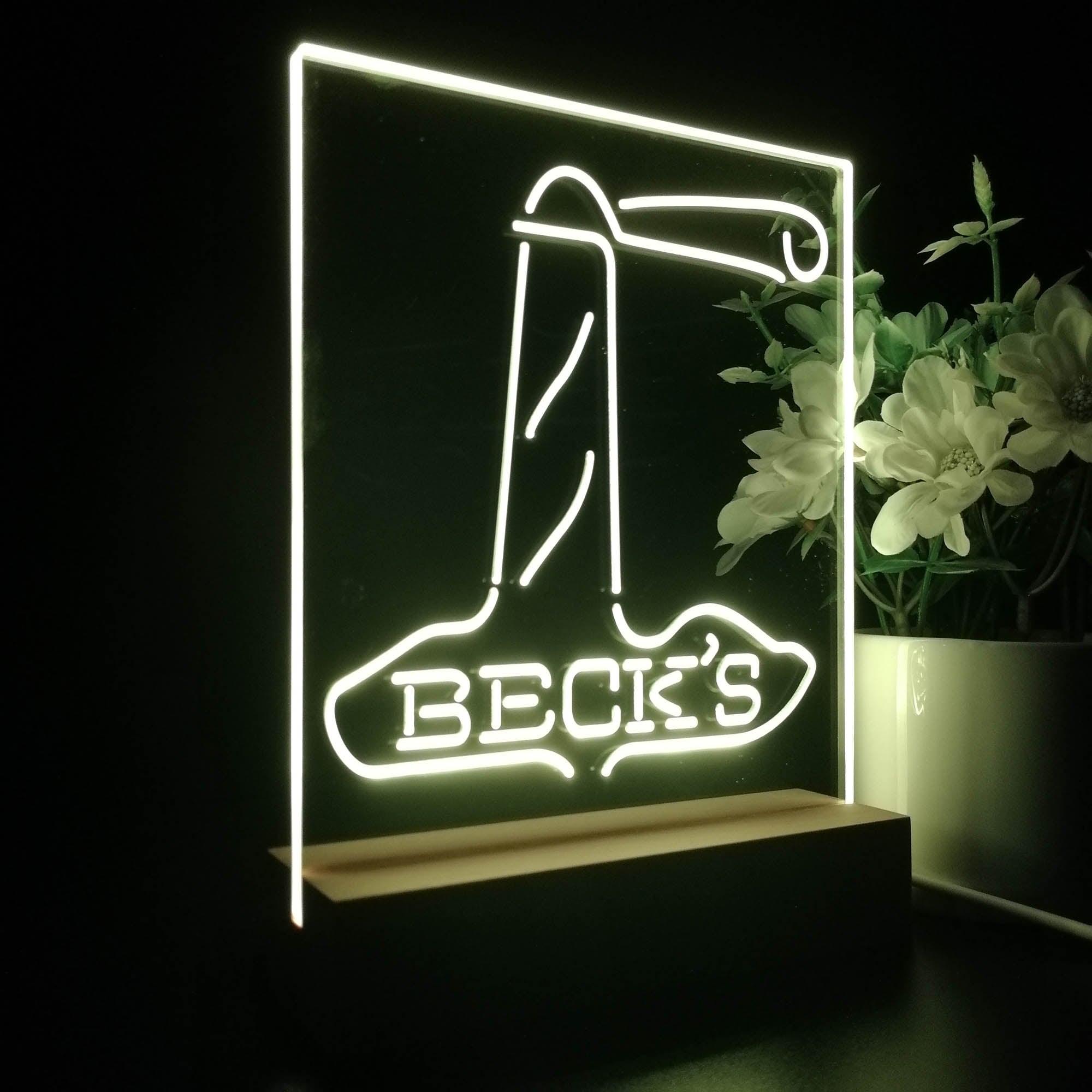 Beck's Lighthouse Island Night Light Neon Pub Bar Lamp