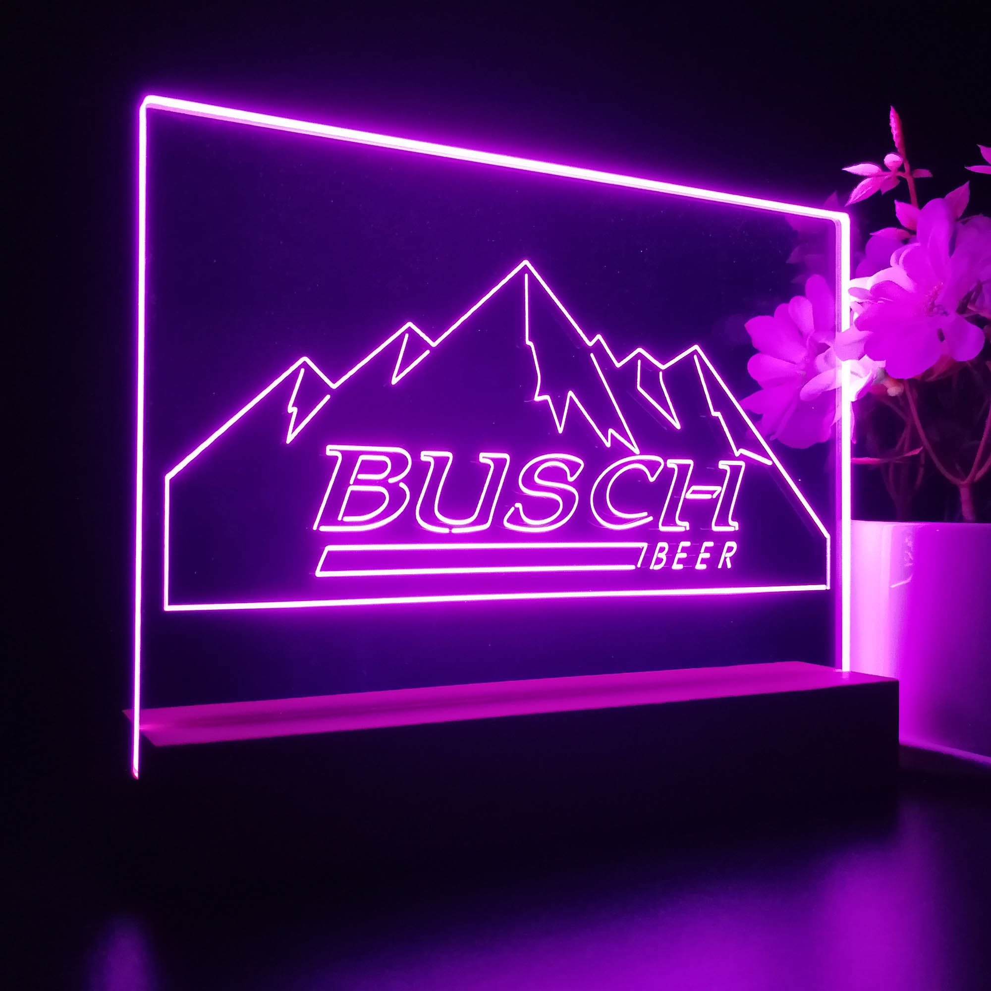 Busch Beer Ice Mountain Neon Sign Pub Bar Lamp